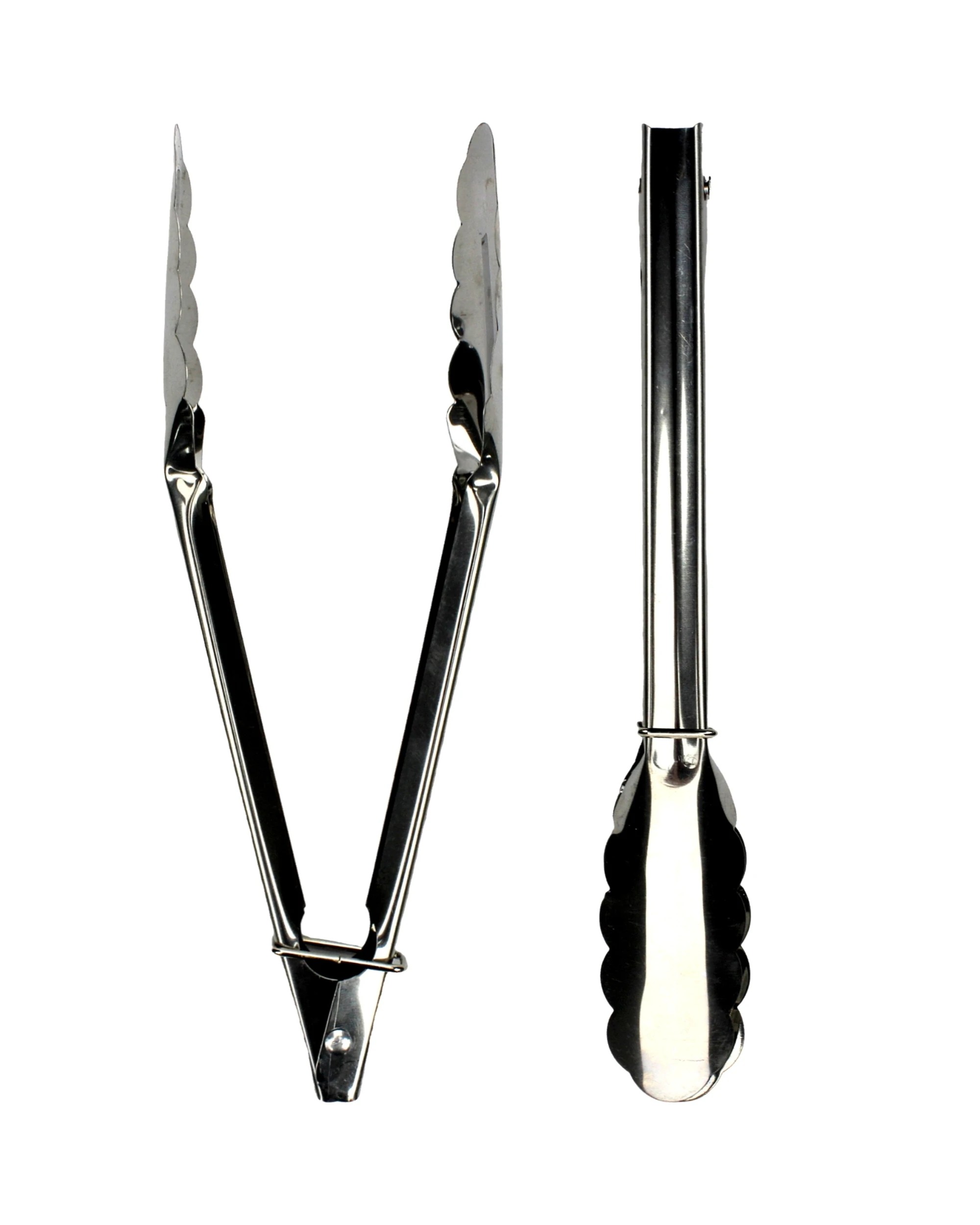 1 Durmaz Stainless Steel Kitchen Tongs Pack of 2Silver - Silver, 1 of 3