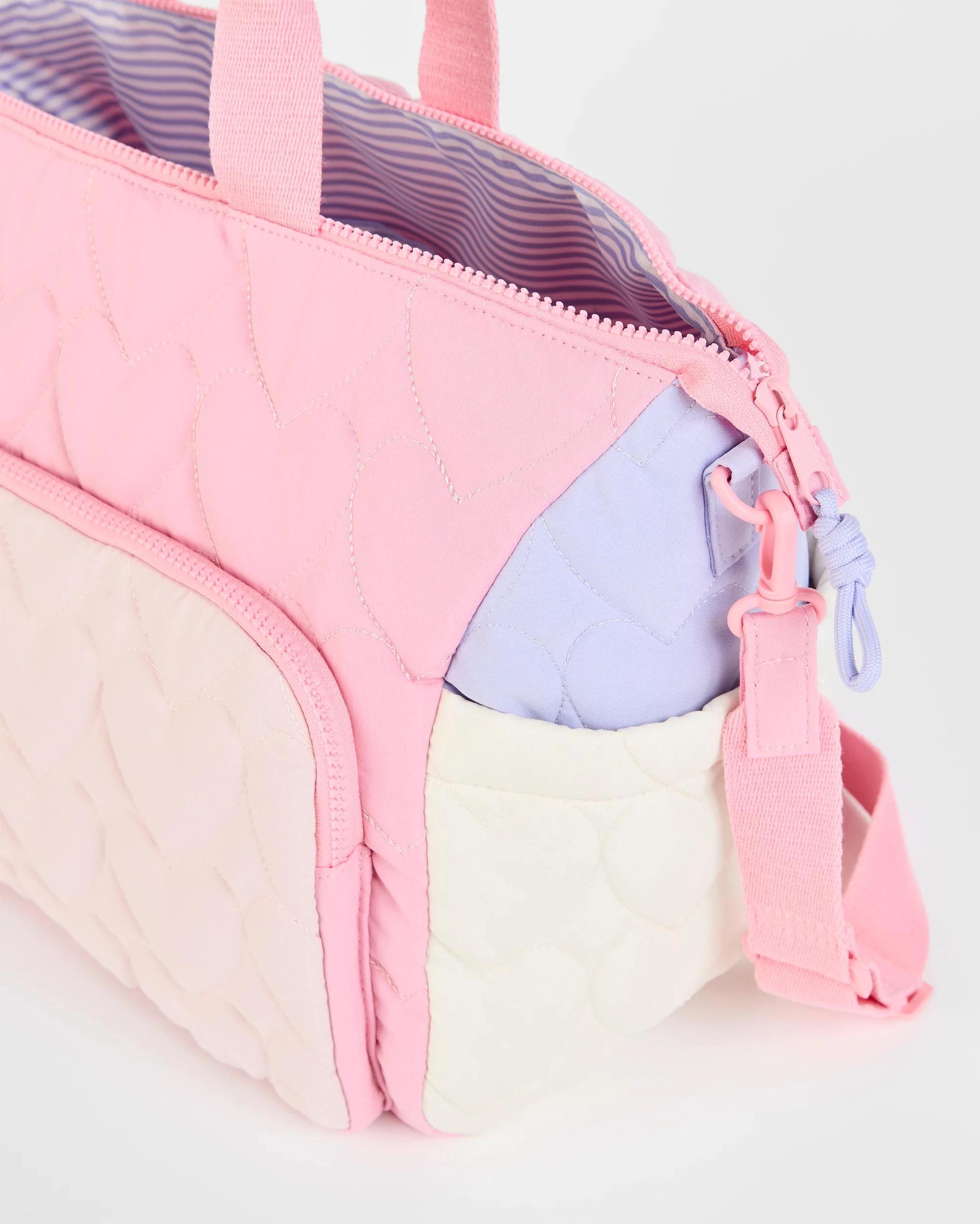 2 Target Kids Quilted Overnight Duffle Bag PINK HEARTS, 2 of 2