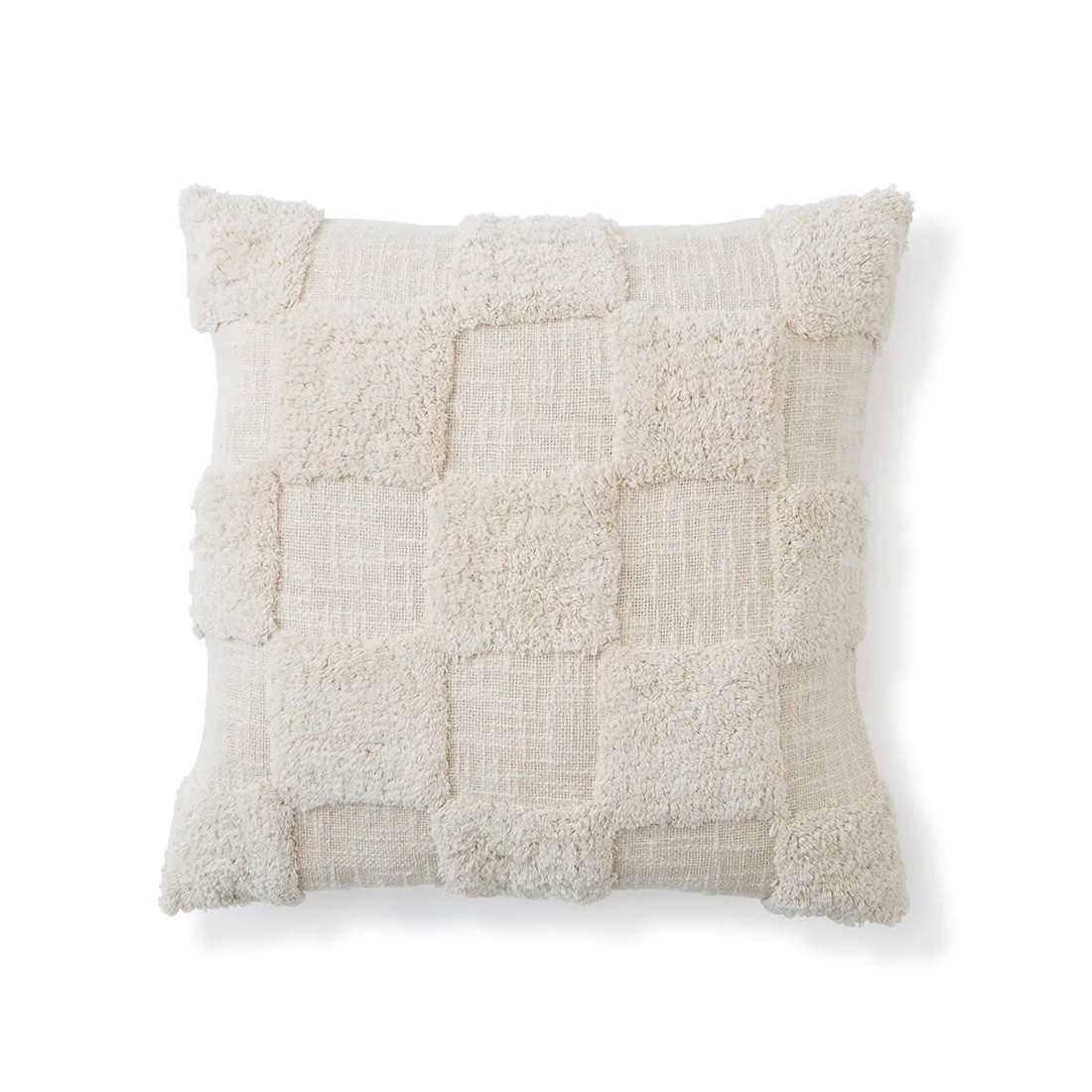 3 50cm Check Cotton Cushion Cover - Beige, 3 of 9