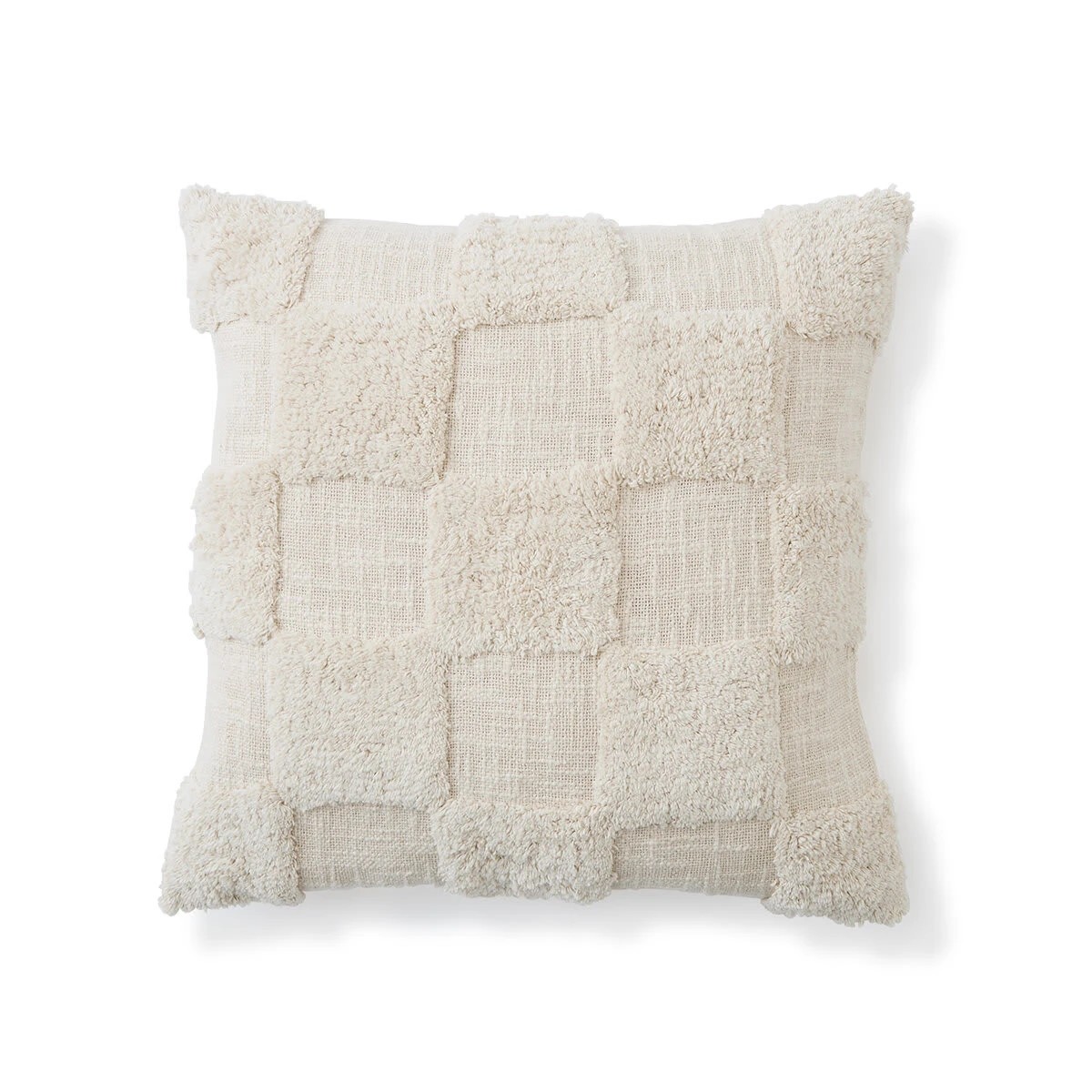 3 50cm Check Cotton Cushion Cover - Beige, 3 of 9