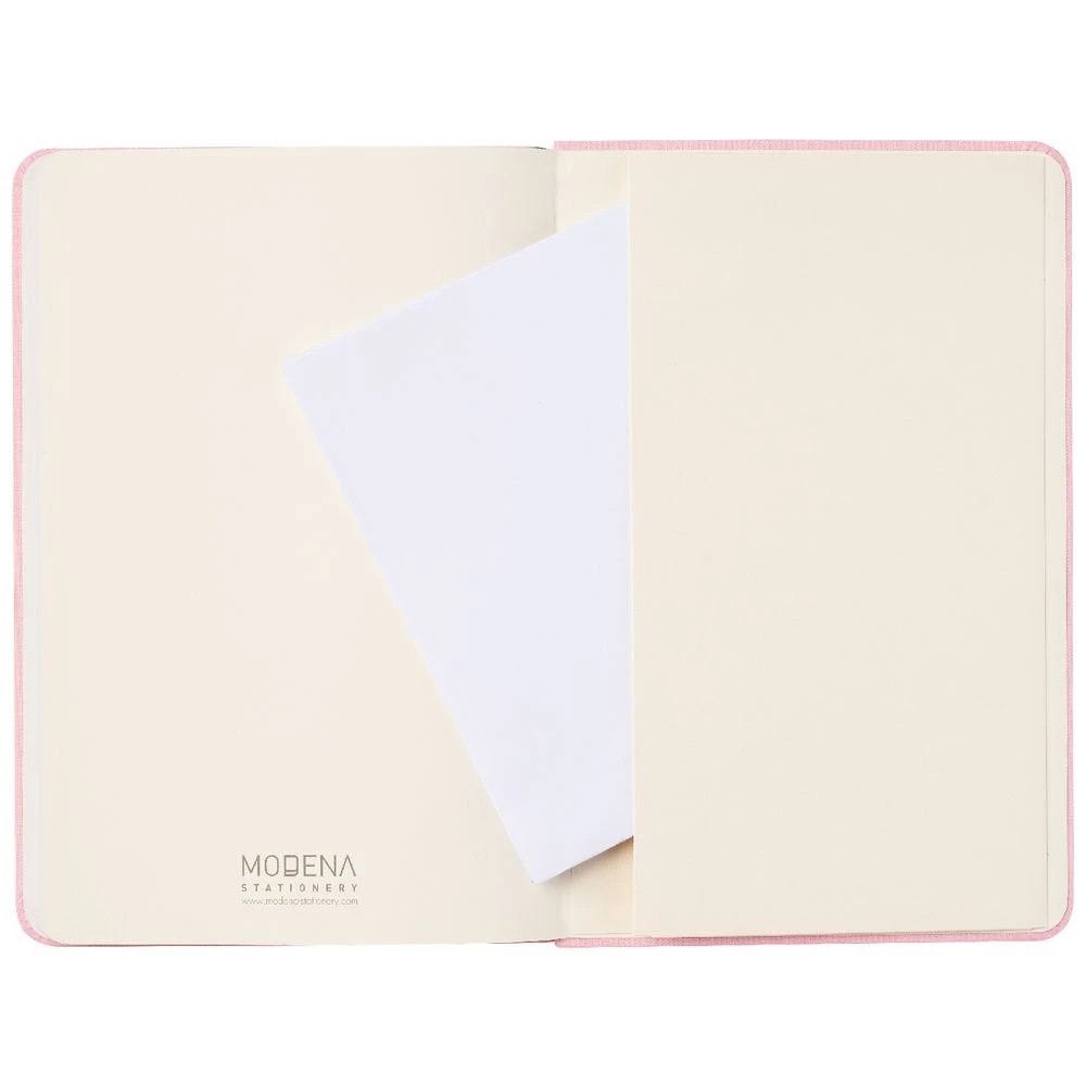 5 Modena A5 Linen Plain Notebook Pink, 5 of 5