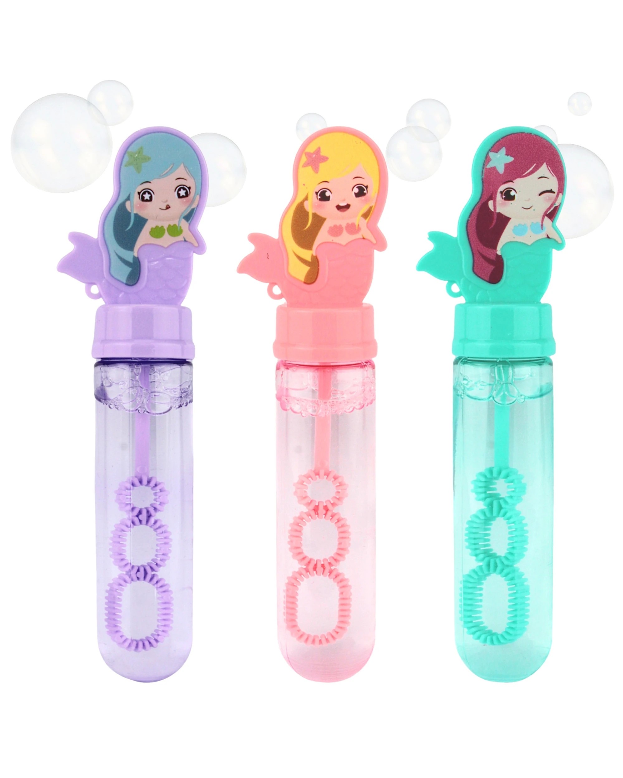1 Partyrama Pack of 3 Mermaid Bubble Tubes, 1 of 4