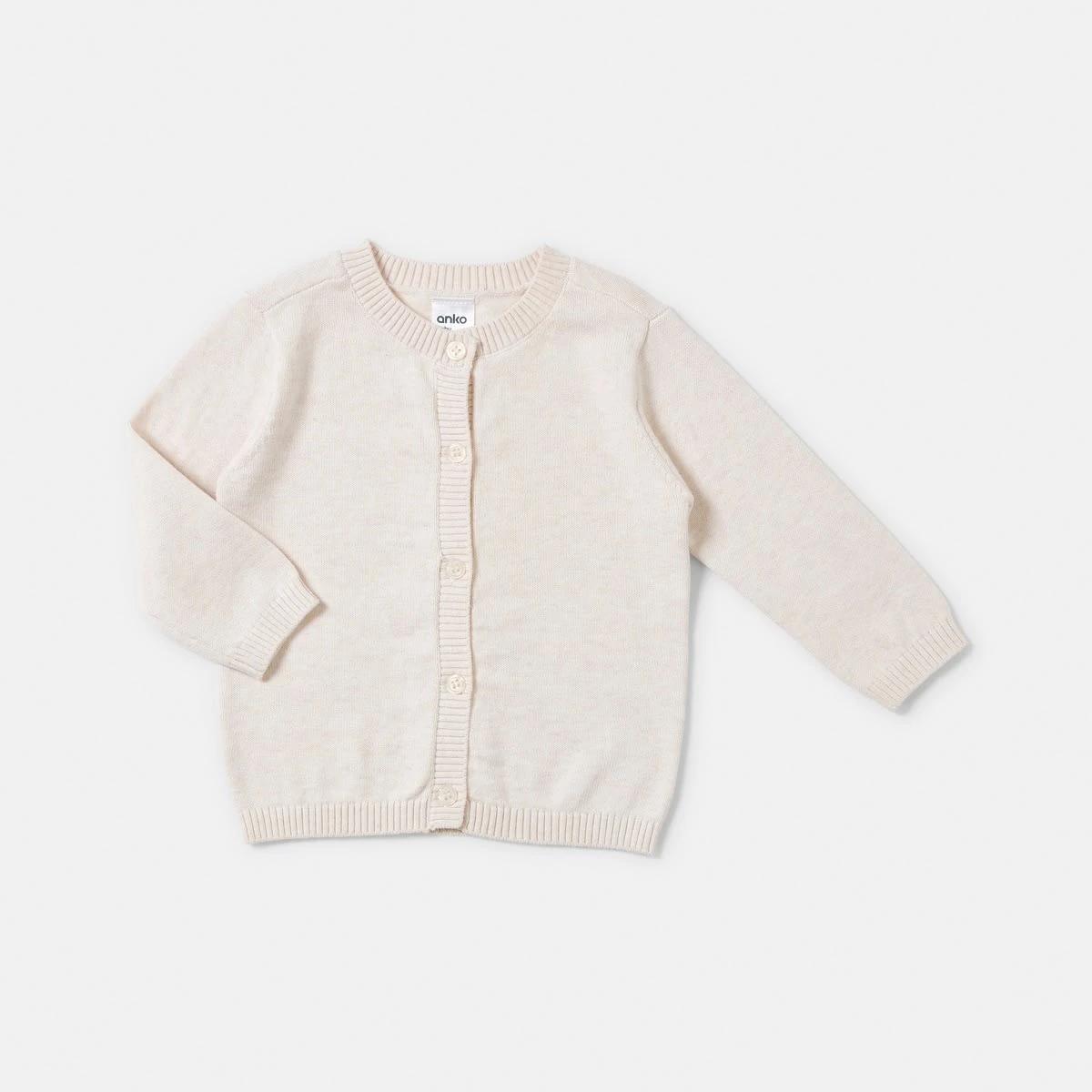 1 Newborn Cardigan HONEY OAT MARLE, 1 of 4