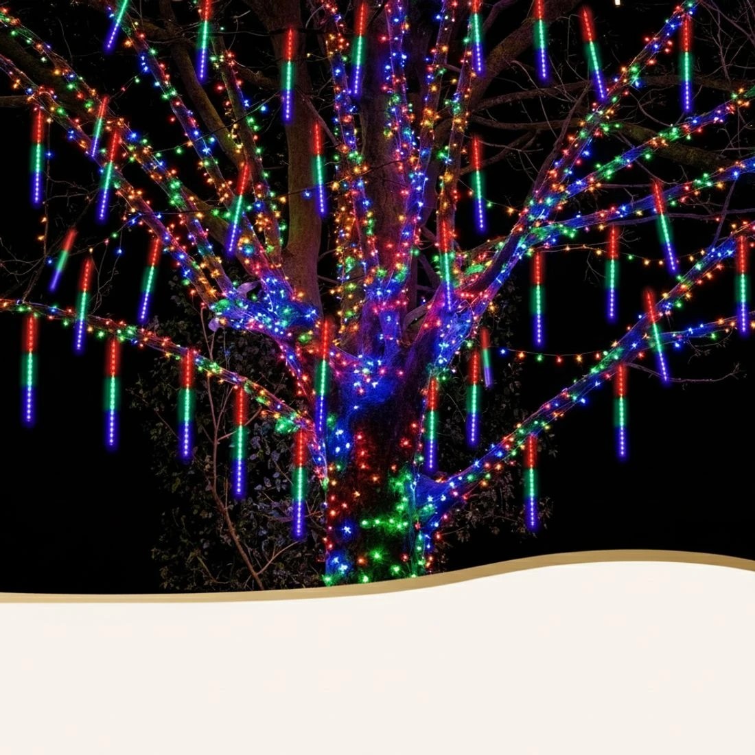 4 Jingle Jollys 7M Christmas Lights Shower Light 288 LED Icicle Falling Metor - Multi, 4 of 7