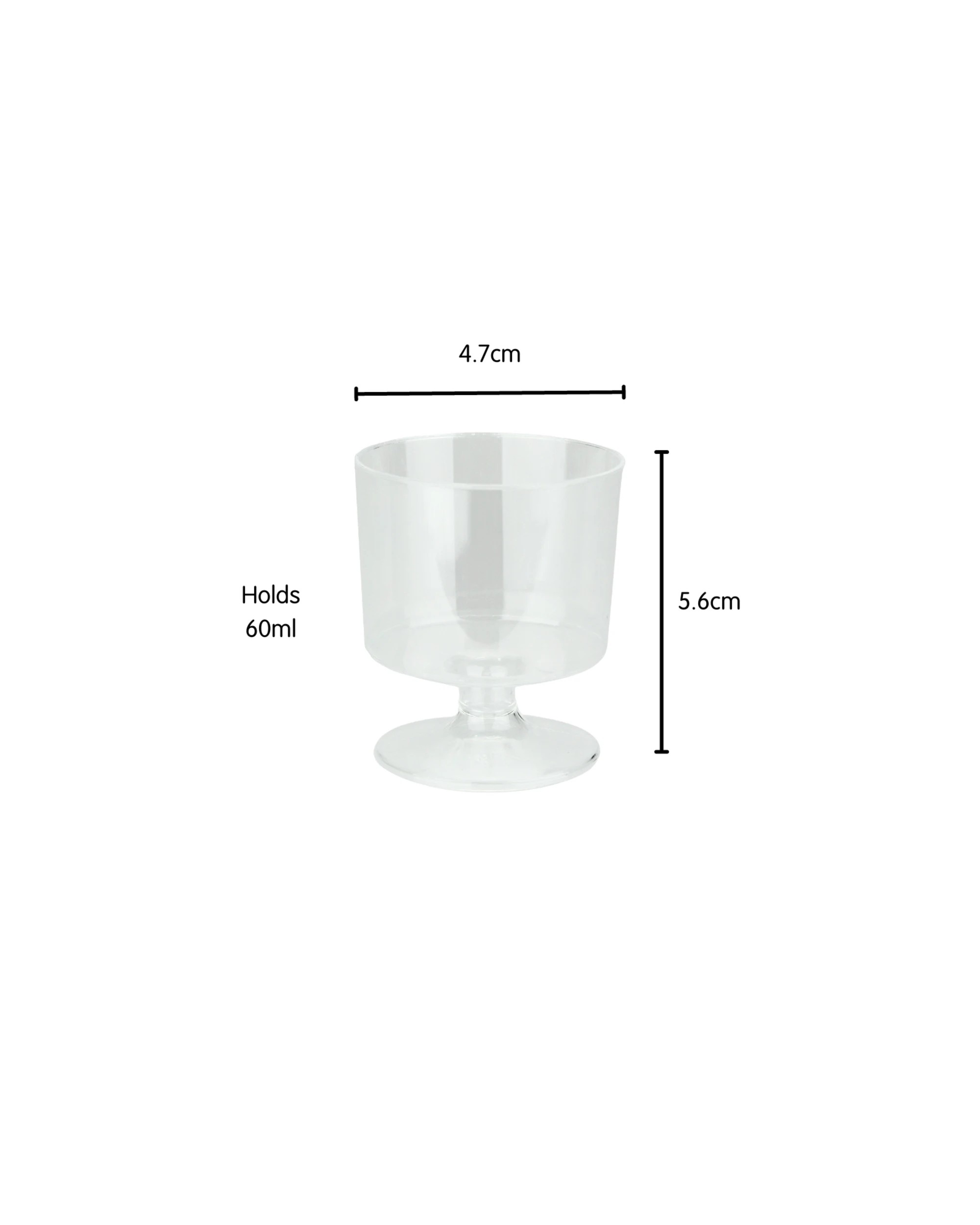 2 Partyware Clear Plastic Reusable Mini Wine Tasting Glasses 60ml Pack of 20, 2 of 3