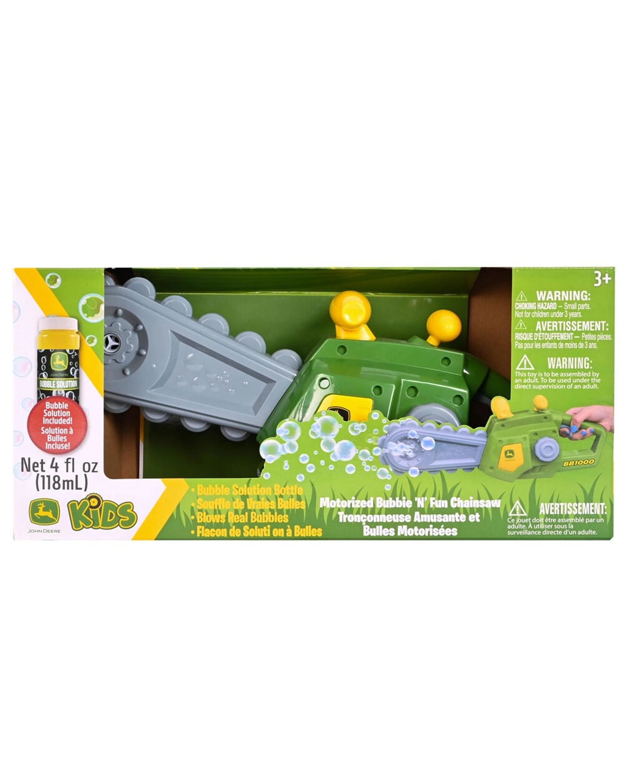 1 John Deere Motorised Bubble 'N' Fun Chainsaw Bubble Machine, 1 of 8