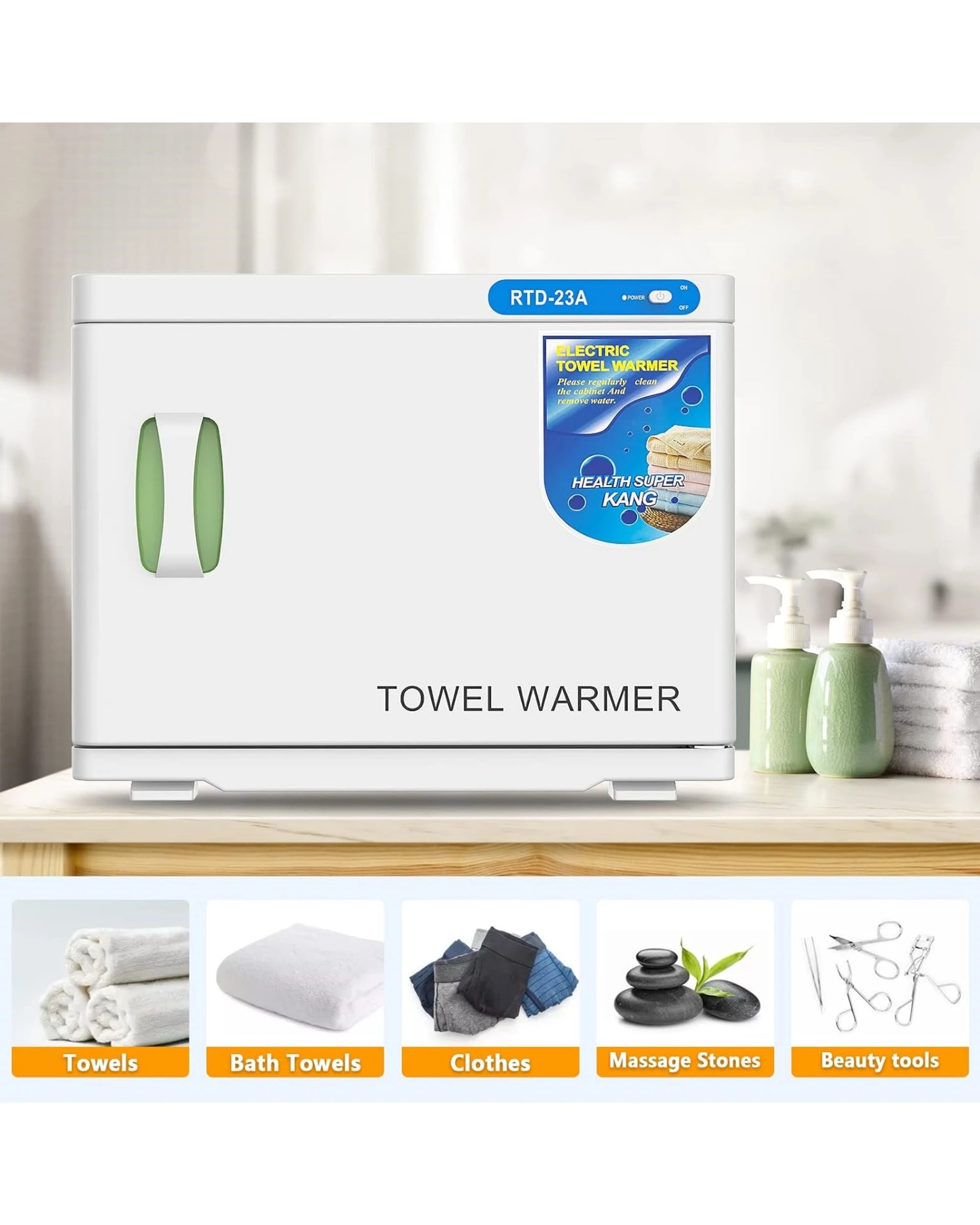 2 Advwin 23L Hot Towel Warmer Electric UV Sterilizer Cabinet for Facials Spa Salon Massage, 2 of 6