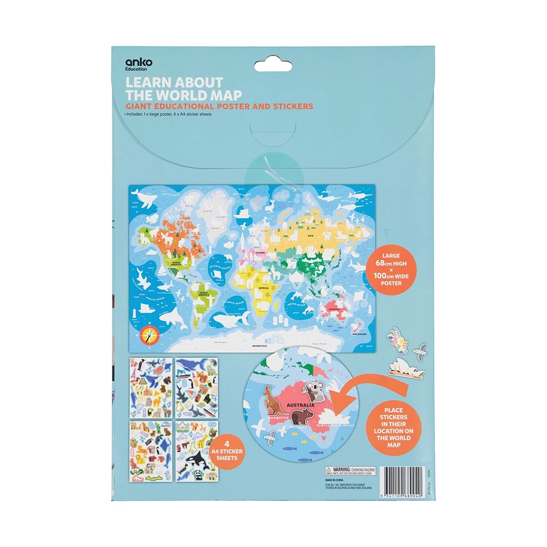 9 Learn About the World Map: Giant Educational Poster and Stickers, 9 of 9
