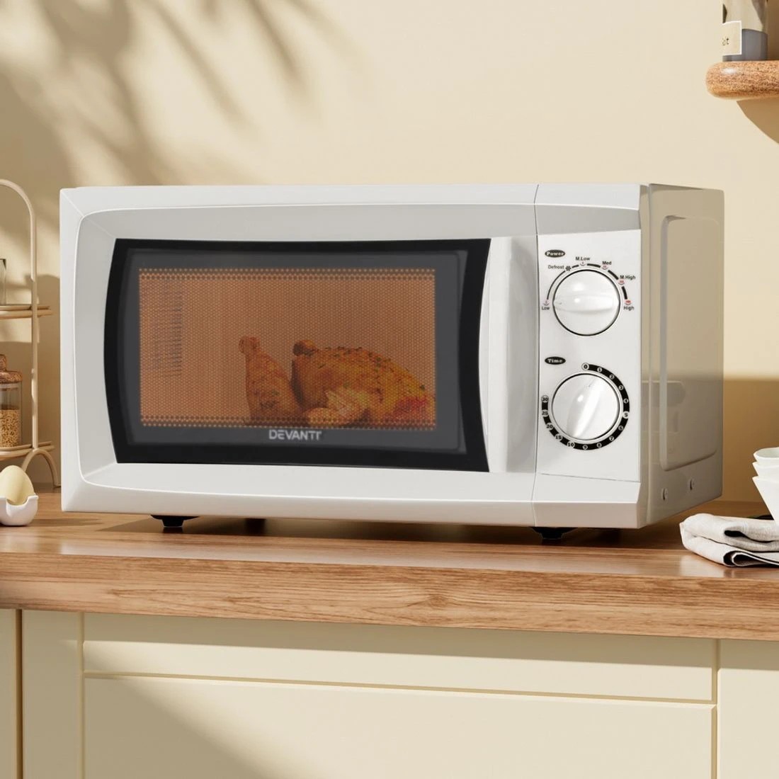 3 Devanti 20L Microwave Oven 700W - White, 3 of 7