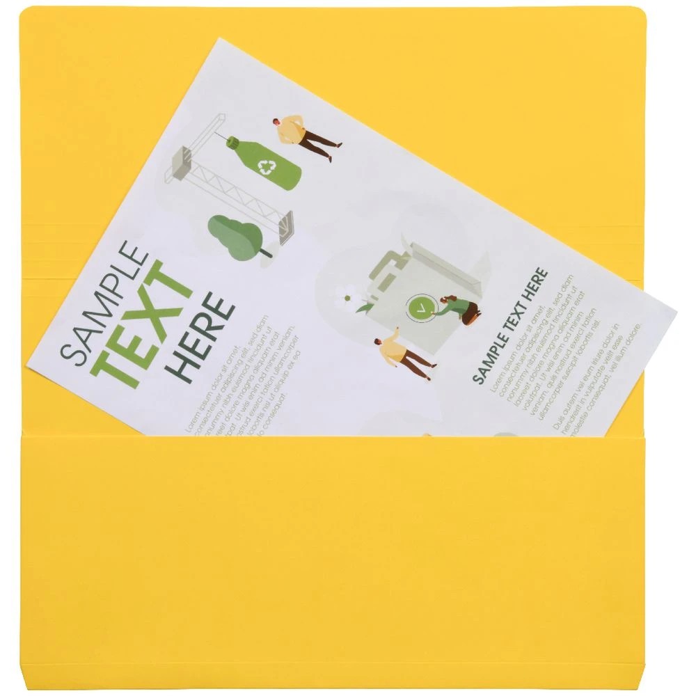 3 J.Burrows Foolscap Document Wallet 220gsm Yellow, 3 of 3