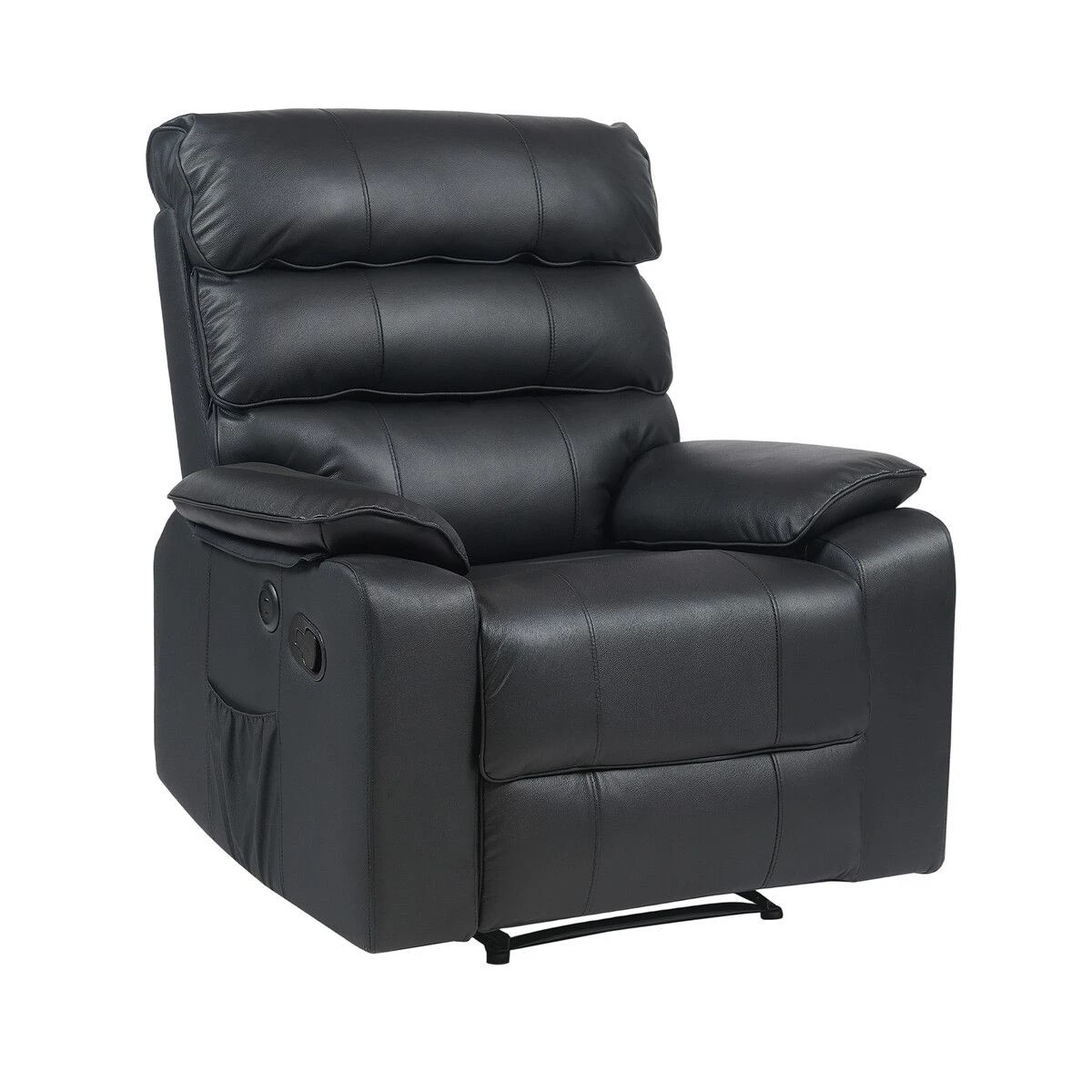 3 LUXDREAM Recliner Massage Chair Sofa Single Black, 3 of 4