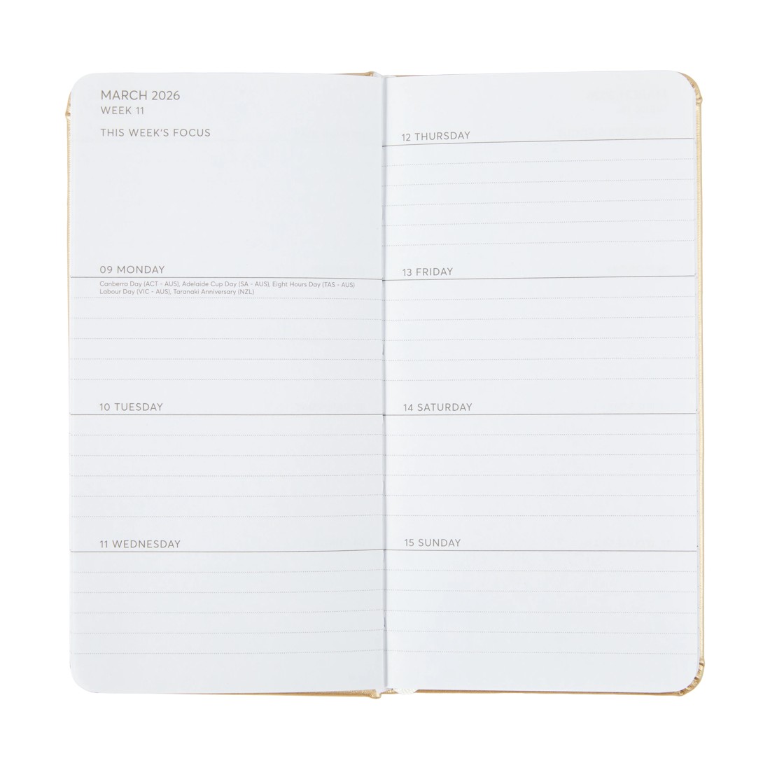5 2026 Slim Weekly Diary - Brown, 5 of 8
