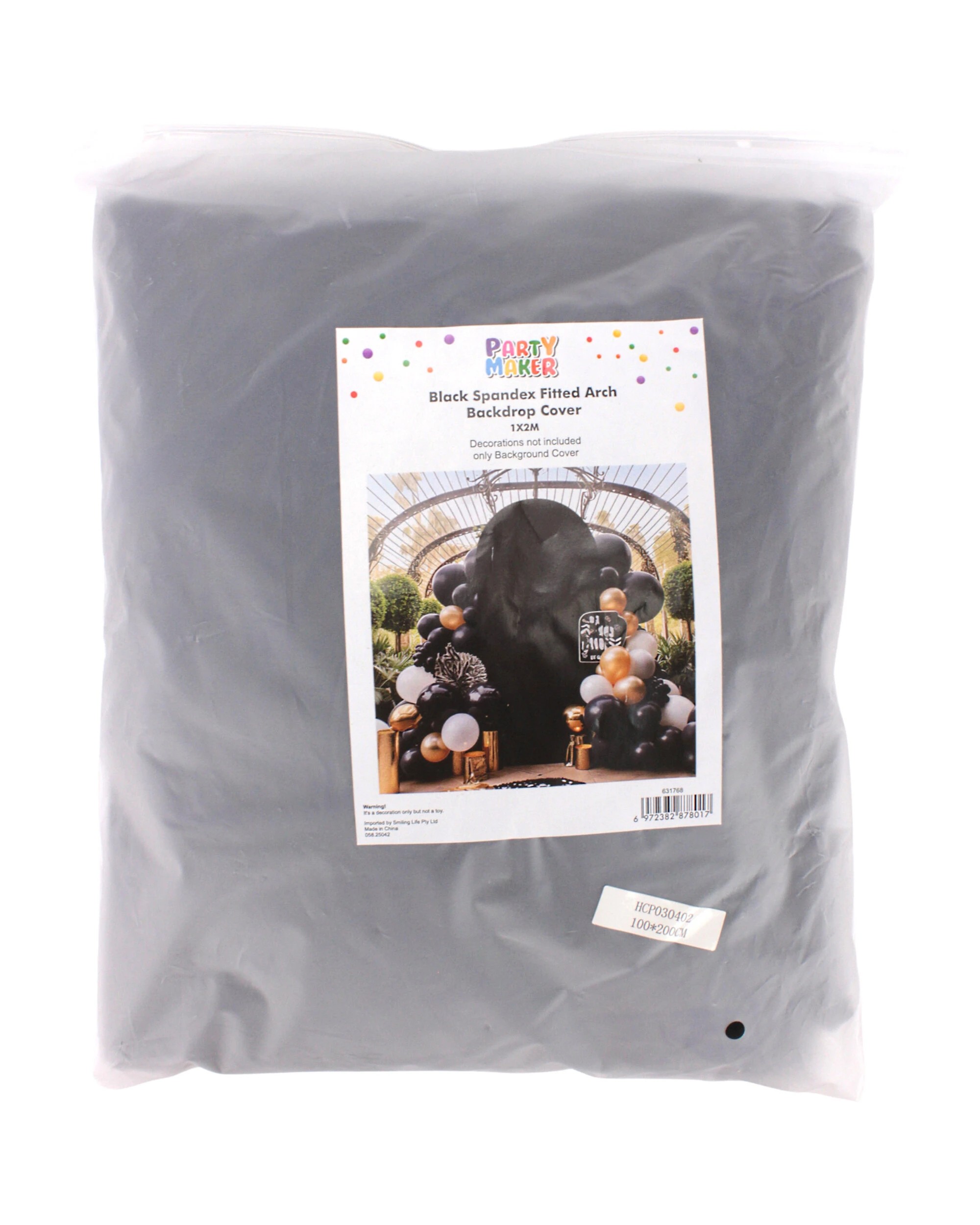 3 Party Maker Arch Stand Backdrop Cover - Black, 3 of 3