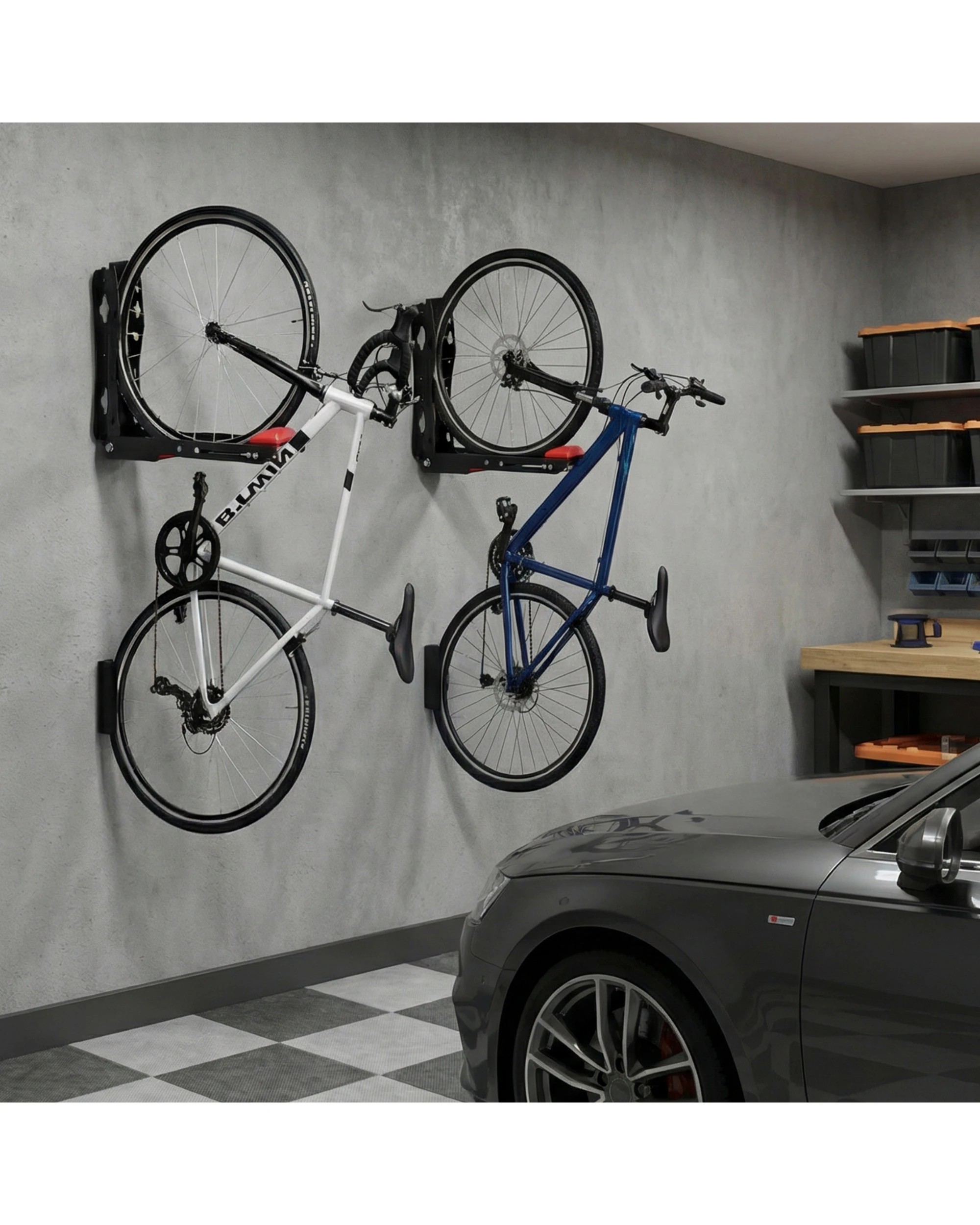 8 Advwin Bike Repair Stand Foldable and 360° Rotatable 4-Leg Bike Rack with Tool Tray - Black, 8 of 8