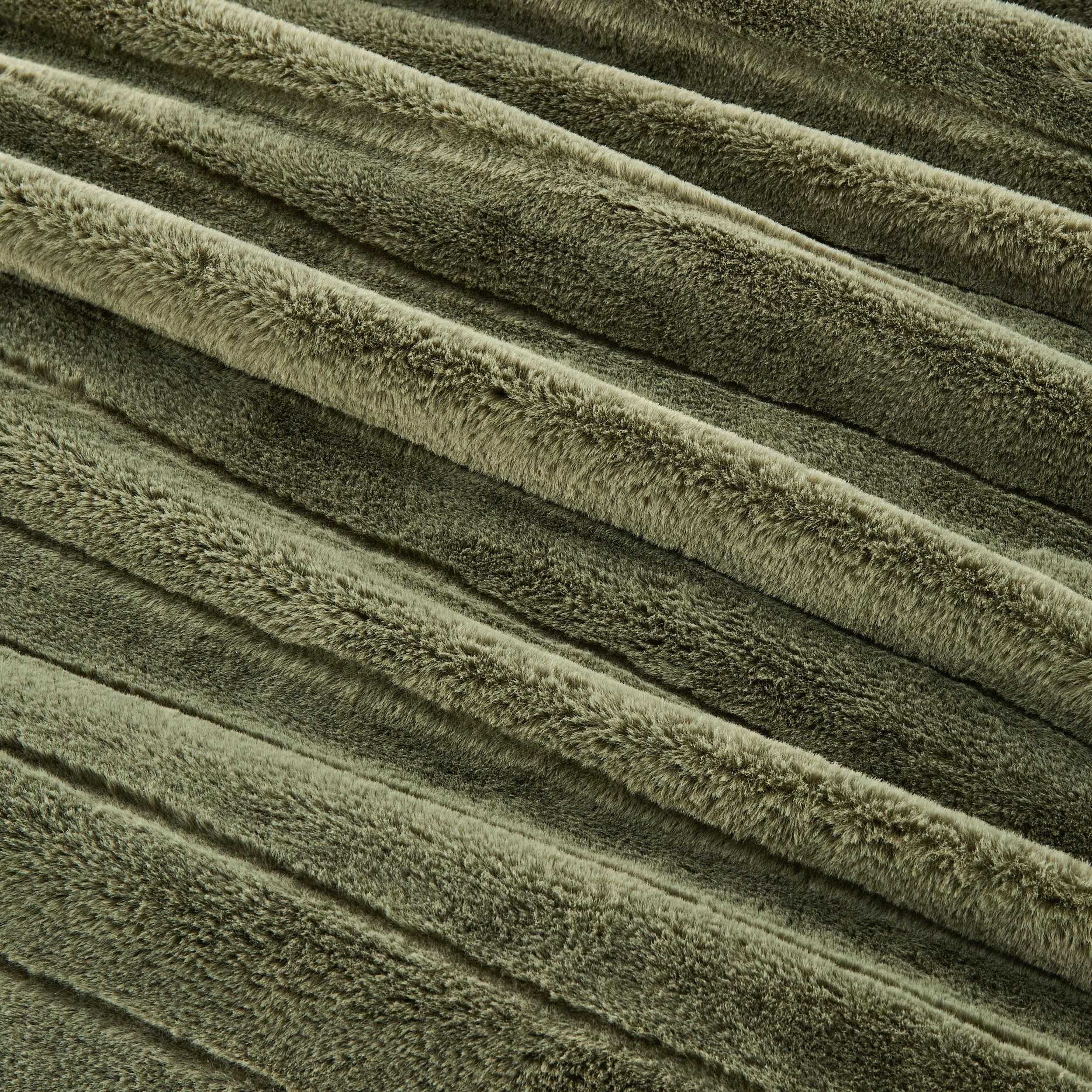 4 Faux Fur Stripe Blanket - Queen / King Bed, Forest, 4 of 6