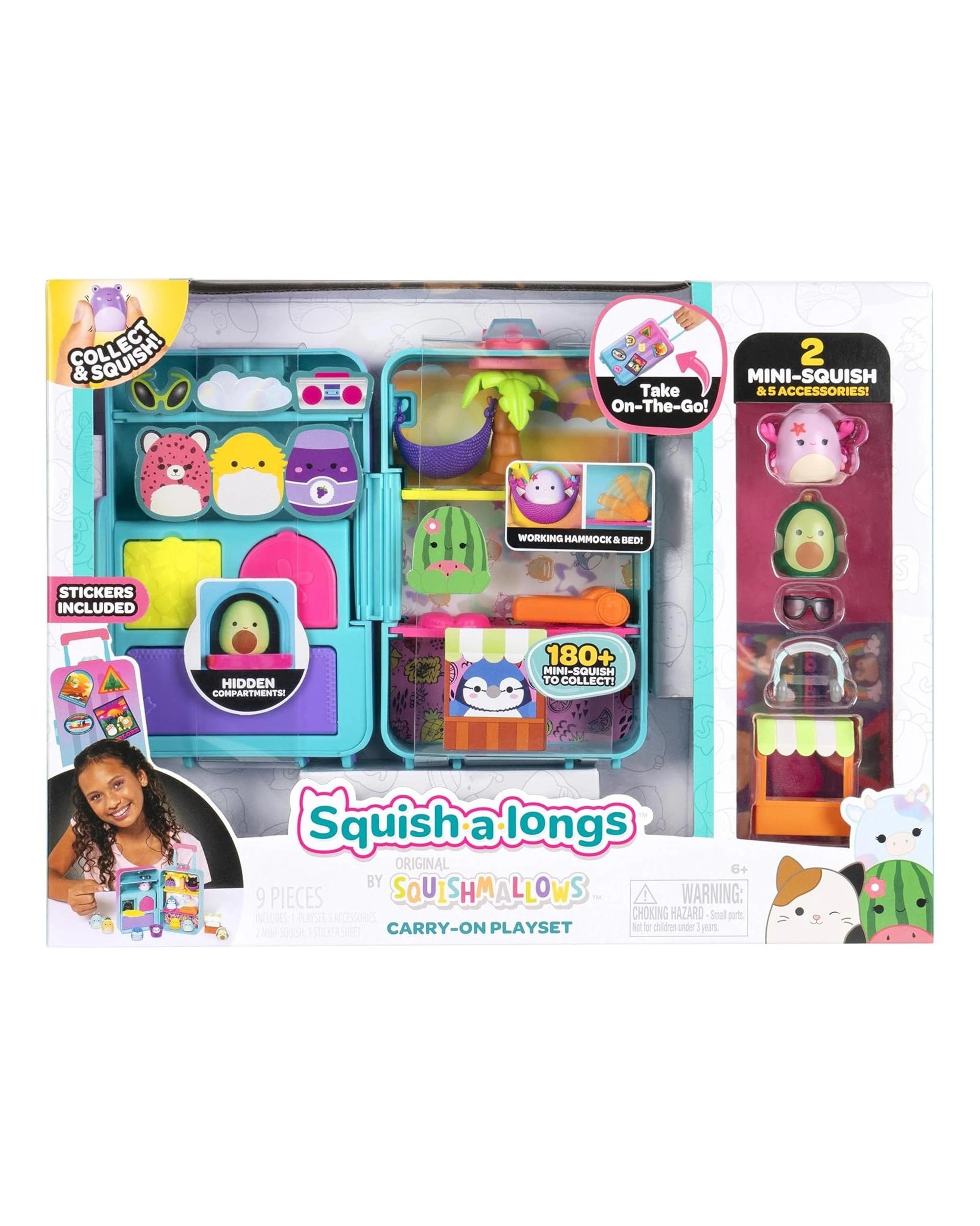 9 Squishmallows Squish-A-Longs On The Go Luggage Playset, 9 of 9