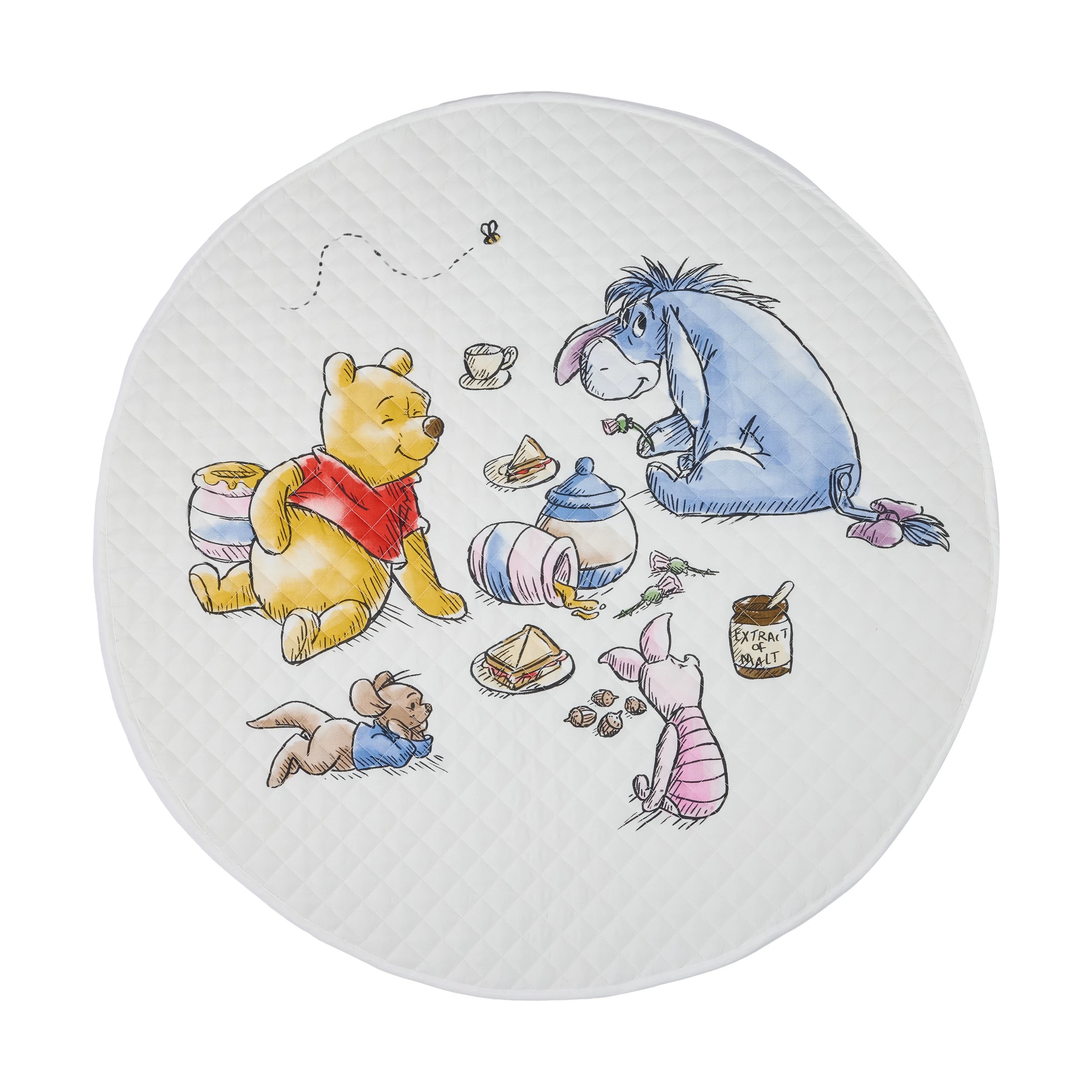1 Disney Baby Winnie the Pooh Quilted Round Play Mat, 1 of 7