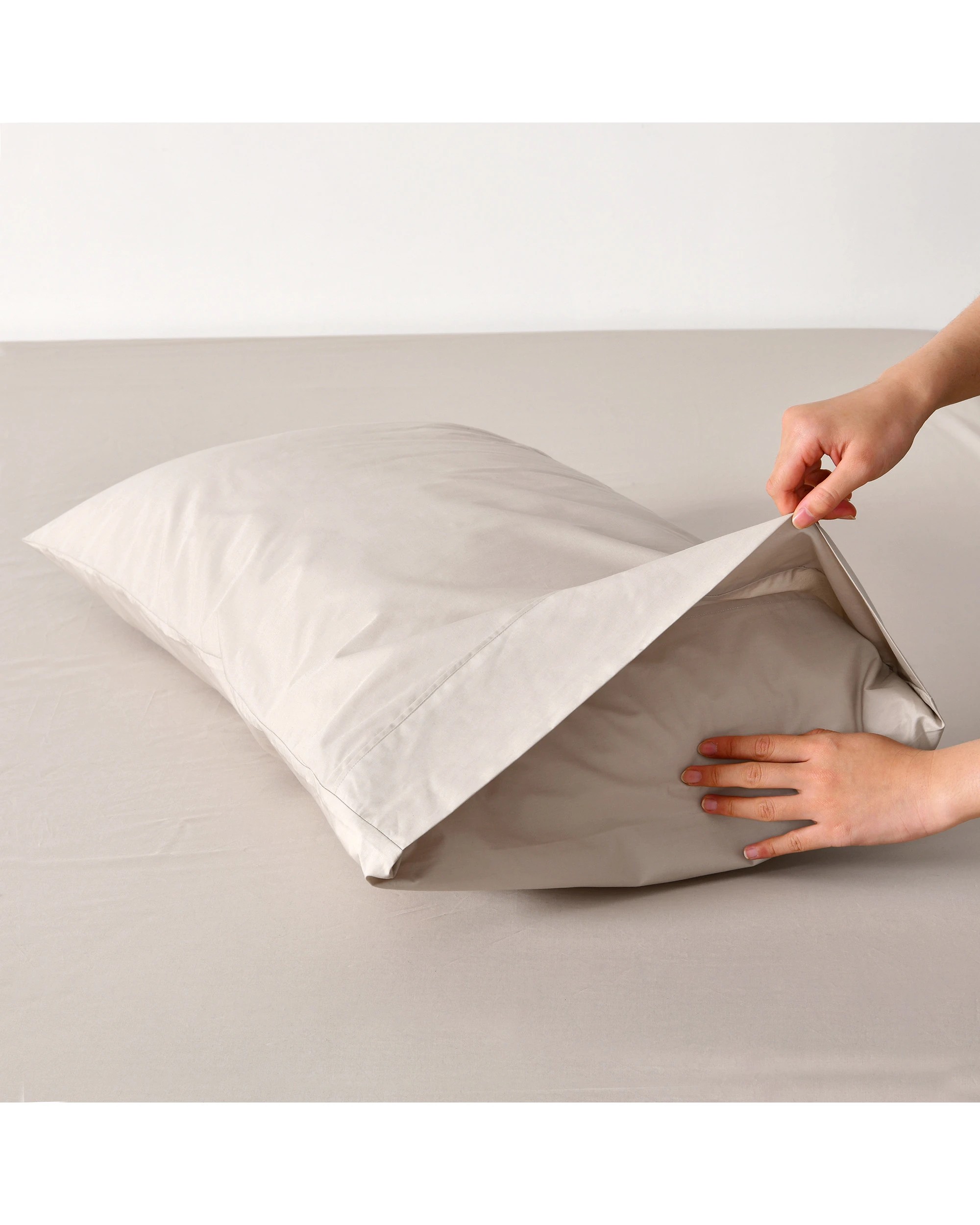 4 Dreamaker 300TC Cotton Percale King Pillowcase Twin Pack - Oat, 4 of 6