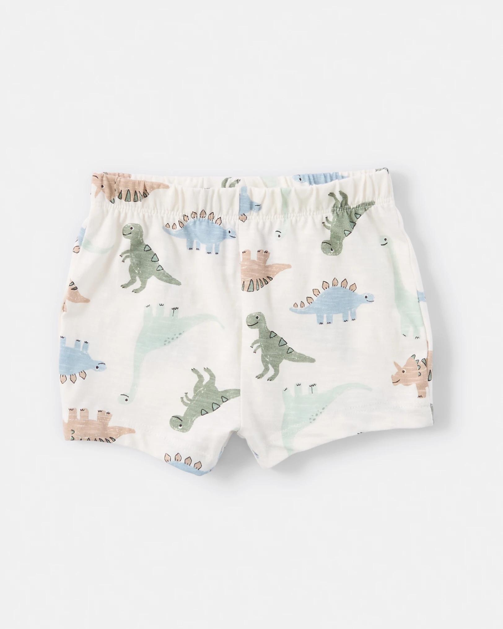 4 Short Sleeve Pyjama Set BEIGE DINOS, 4 of 7