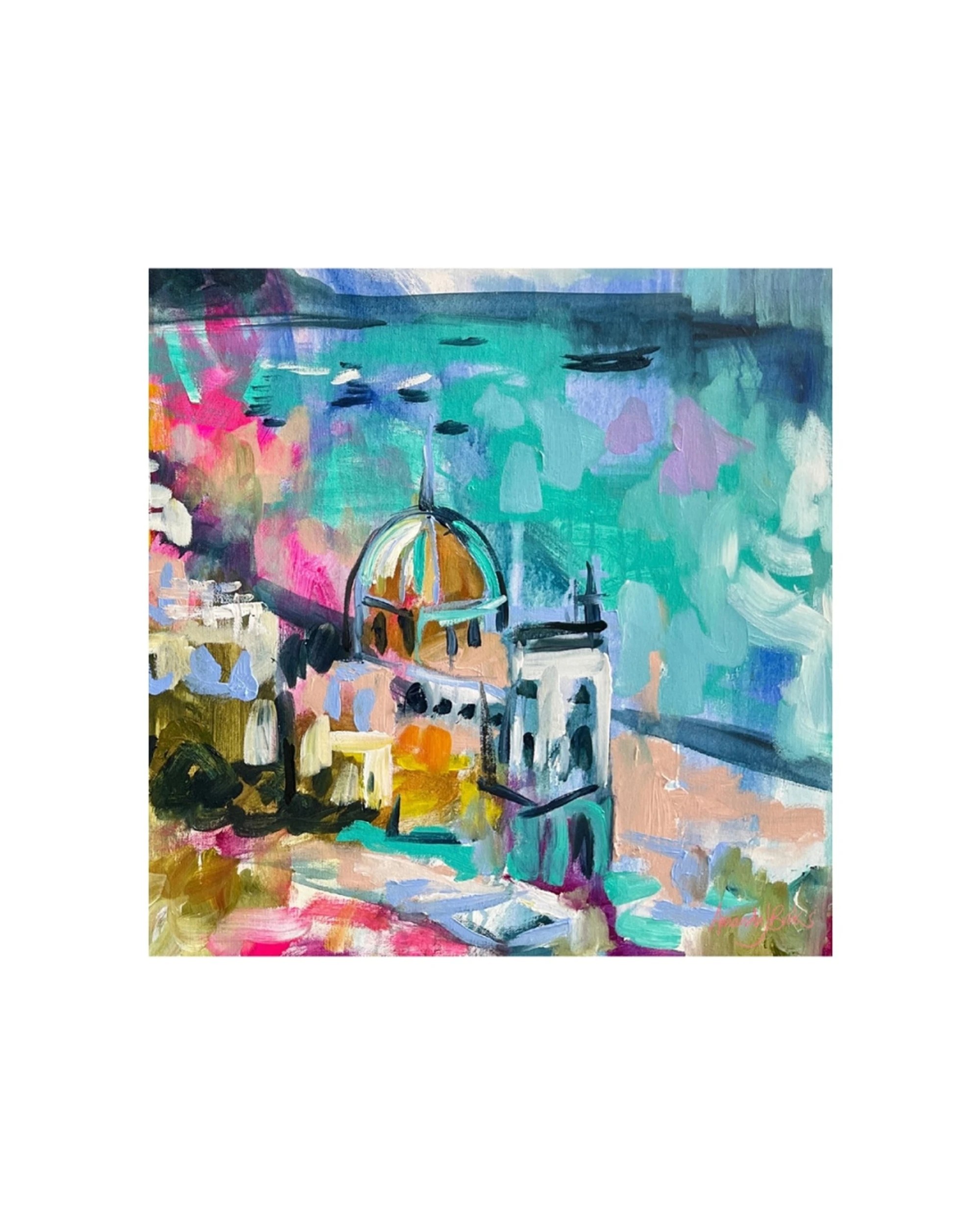 1 Lilli Rock Positano Views Coaster Dolomite Stone With Cork Backing 11x11cm - Multi, 1 of 1