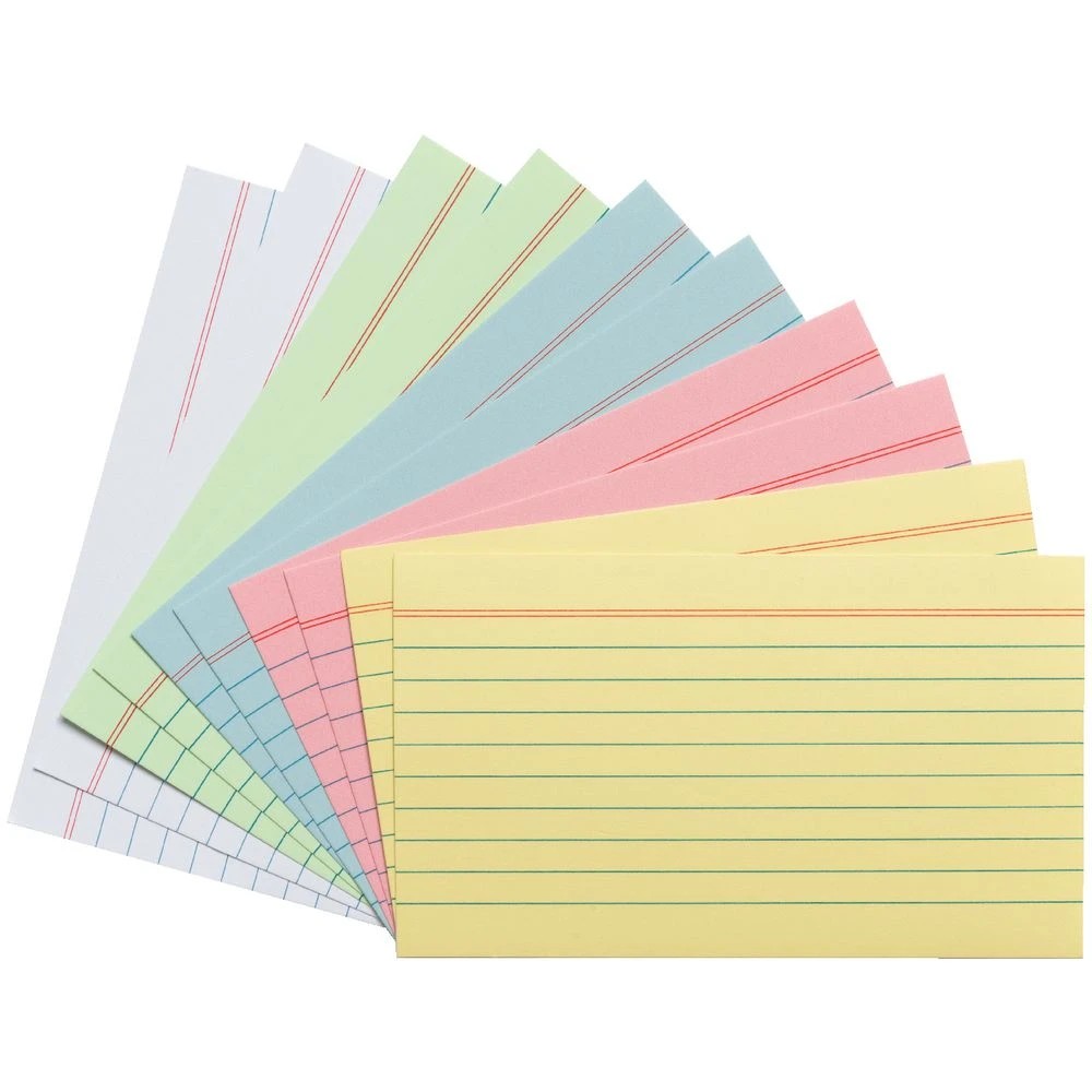 4 J.Burrows Index Cards Ruled 127 x 76mm Assorted 500 Pack, 4 of 4