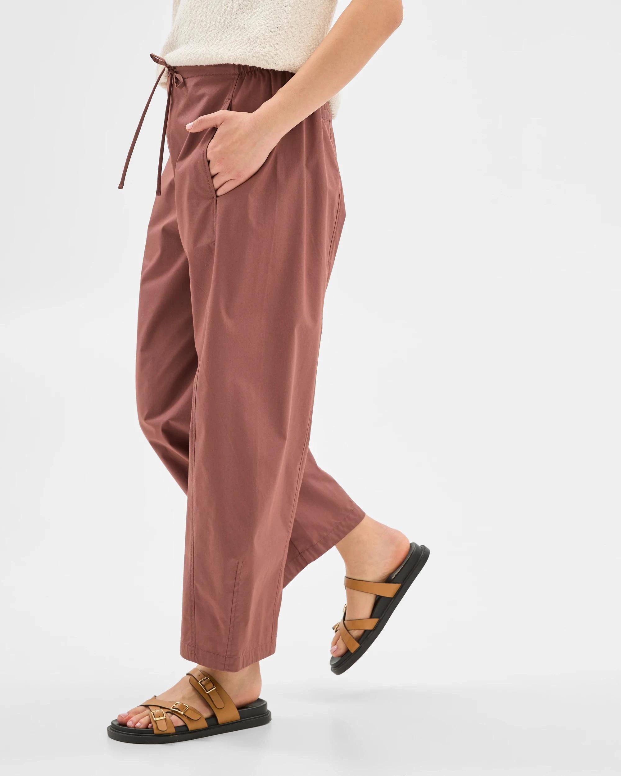 4 Target Australian Cotton Tie Waist Barrel Pants CAROB, 4 of 6