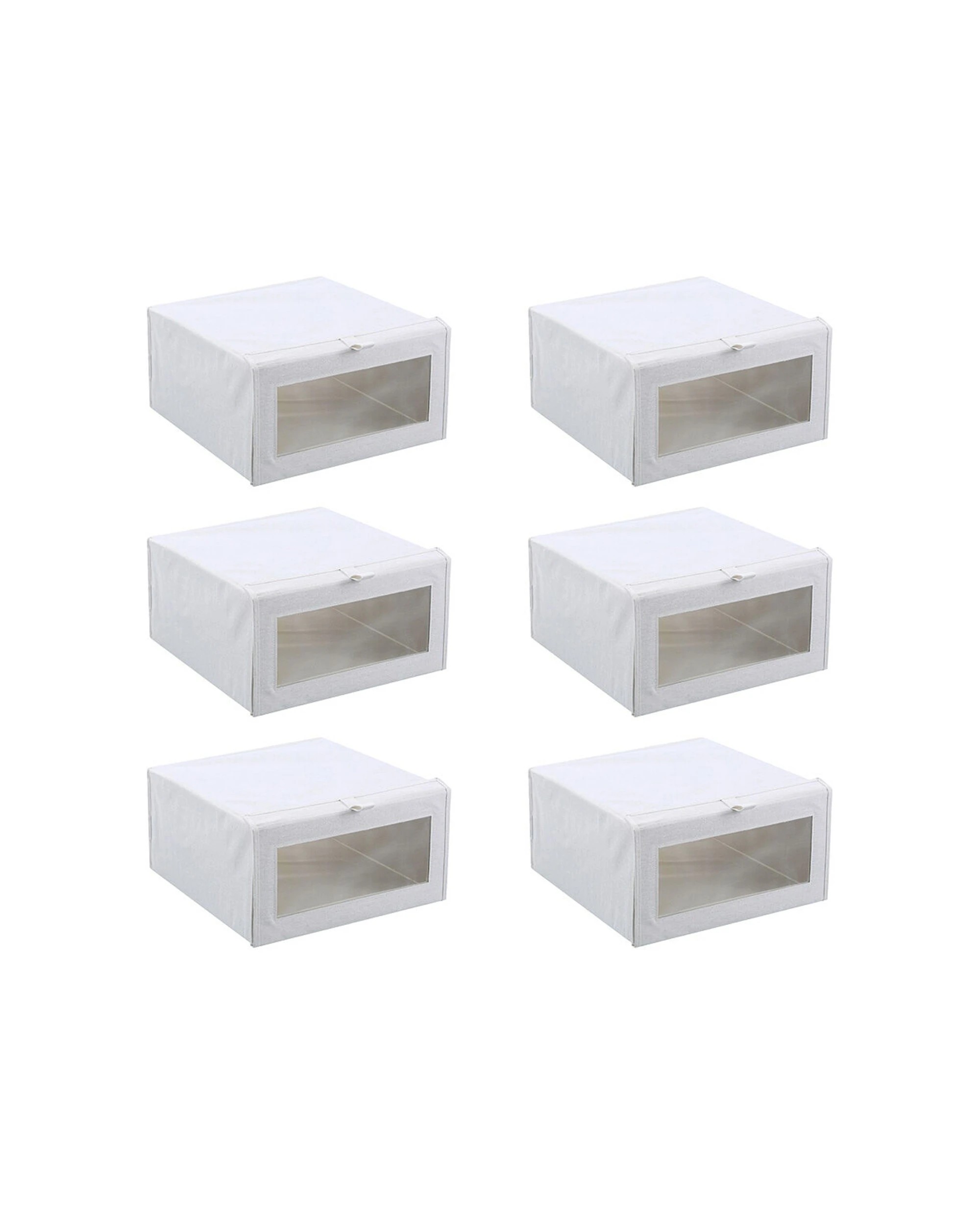 1 Boxsweden Kloset Linen Foldable Clothing Storage Box 6PK 38x40x20cm Fabric
 - white, 1 of 6