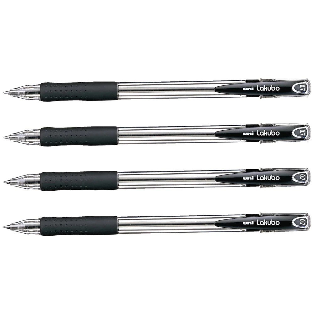 2 Uni Lakubo Ballpoint Pens 0.7mm Black 4 Pack, 2 of 2