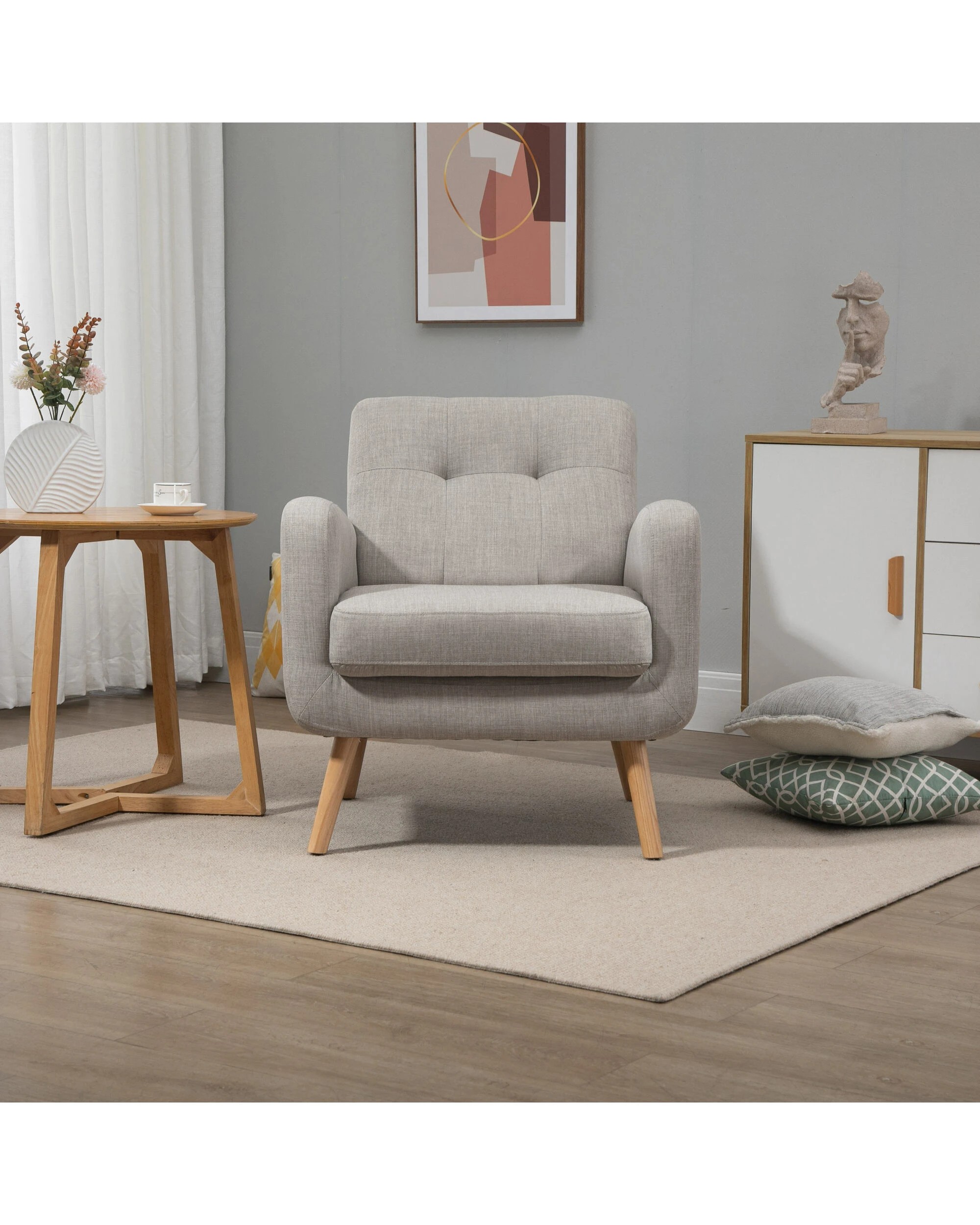 3 IHOMDEC Tub Armchair - Grey - Grey, 3 of 10