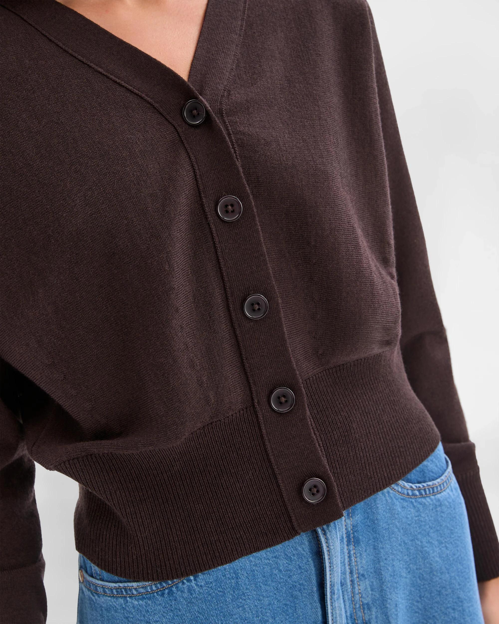 5 Target Petites Petites Australian Merino Wool Long Raglan Sleeve Cardigan DARK CHOCOLATE, 5 of 8