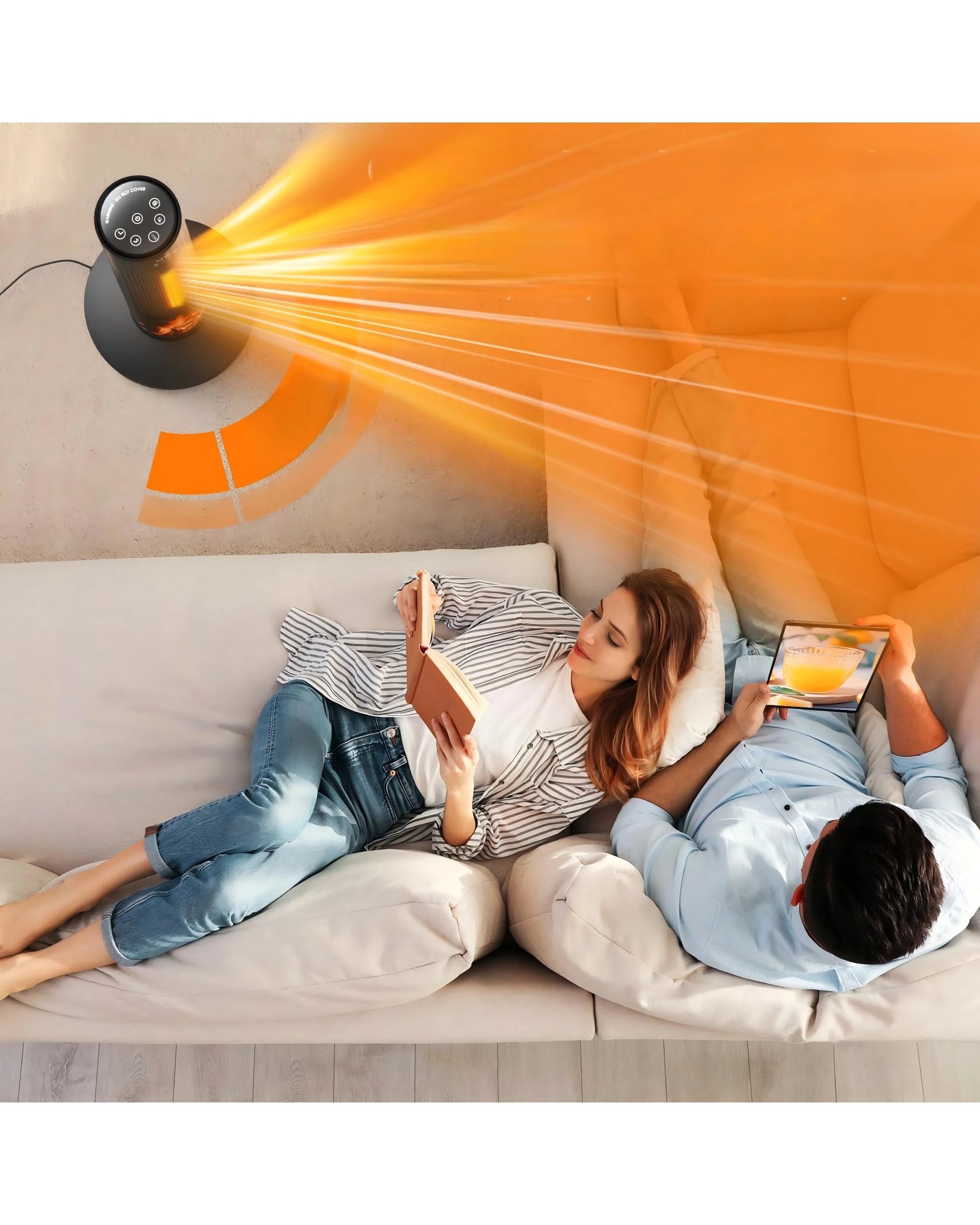 3 Advwin Ceramic Fan Heater With Flame Effect 2000w
 - Black, 3 of 7