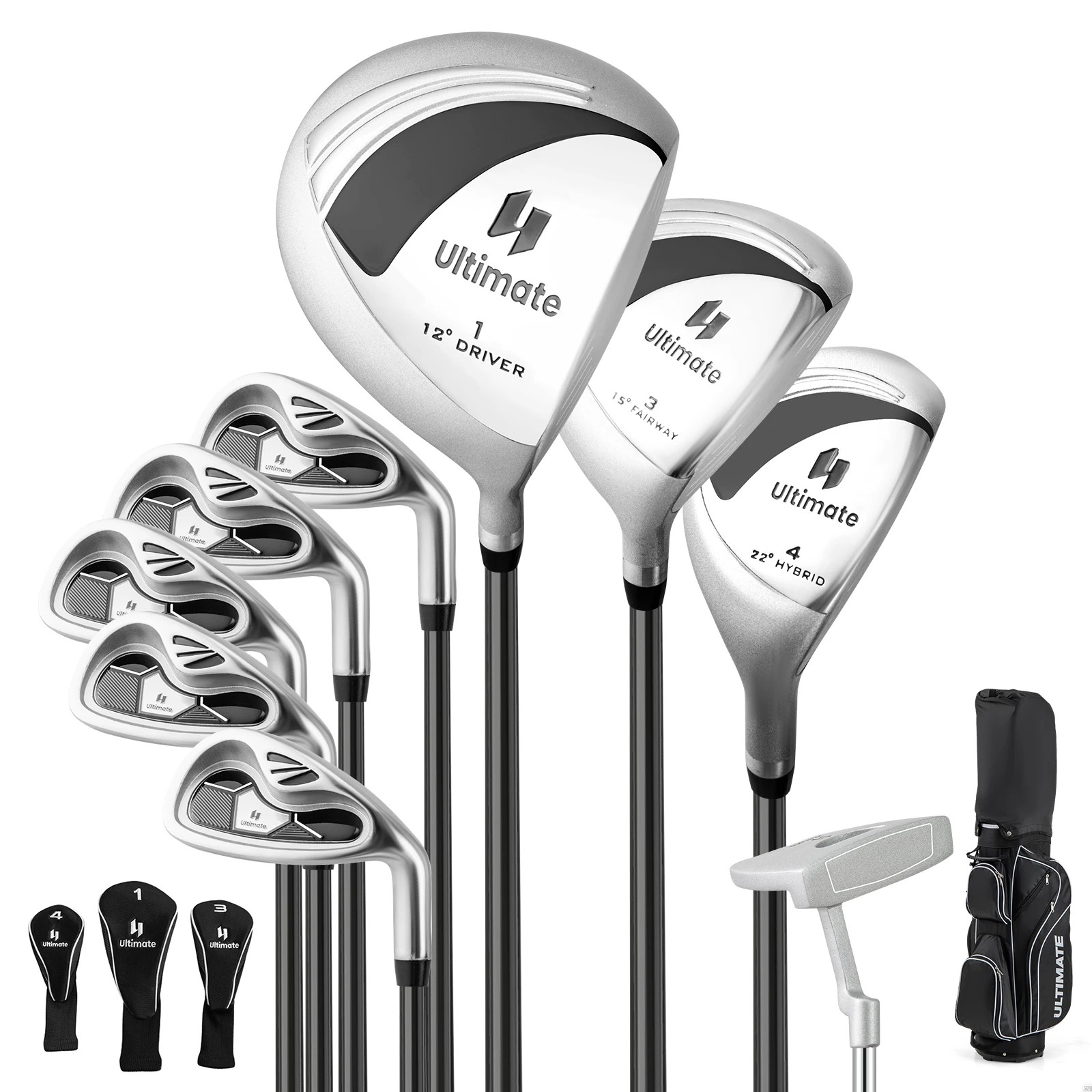 1 Costway Premium Ladies Golf Clubs Set Starters w/Bag 10PCS Alloy/Graphite Drive - Black, 1 of 1