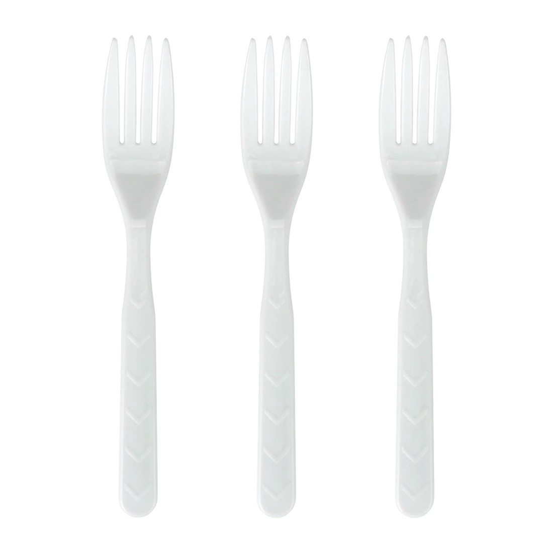 1 Party Maker White Reusable Premium Plastic Forks (Pack of 48), 1 of 3