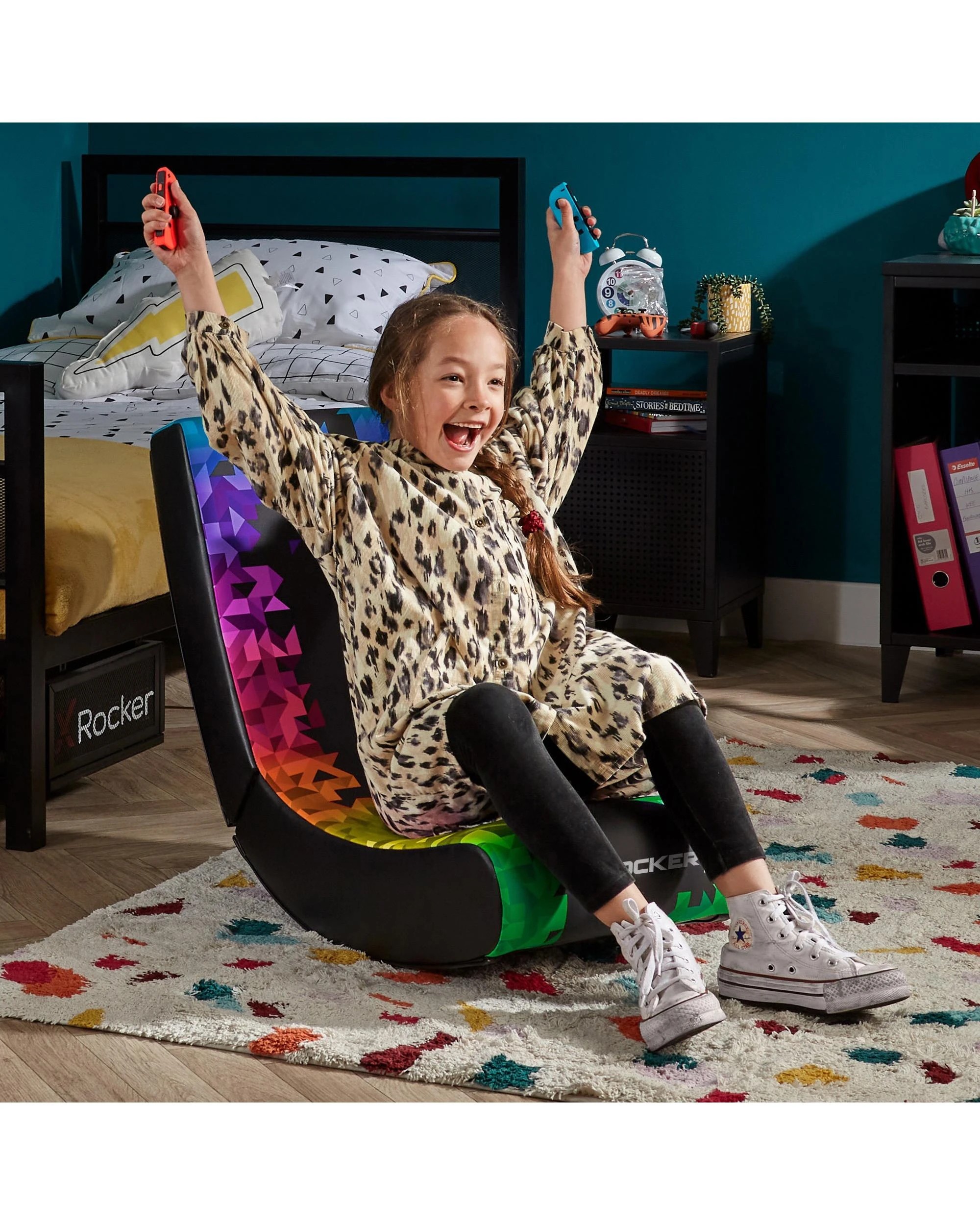 5 X Rocker Video Rocker Solo Gaming Chair - Prism - Black, 5 of 8