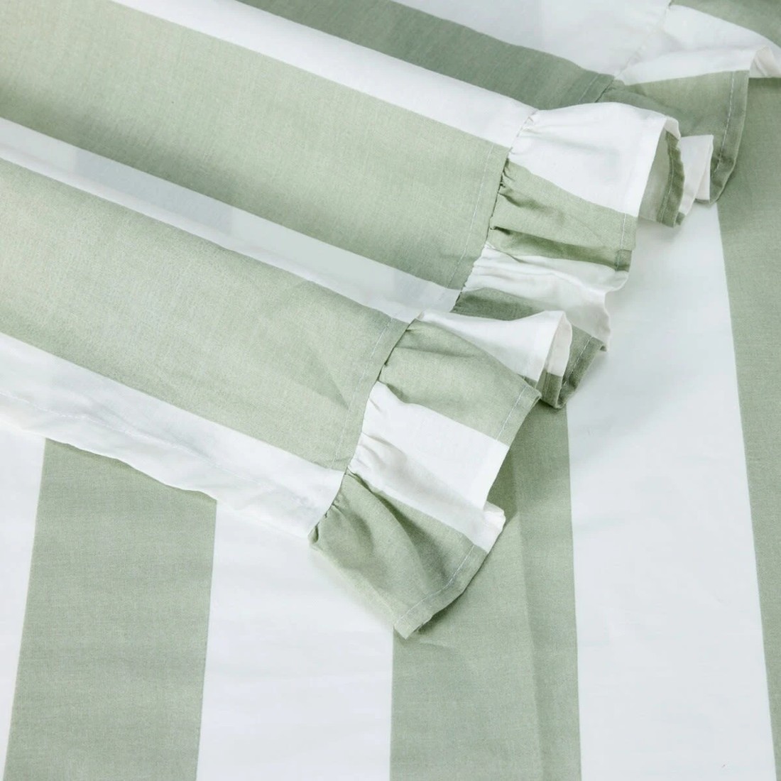 4 250 Thread Count Cotton Ruffle Sheet Set - King Bed, Sage, 4 of 7