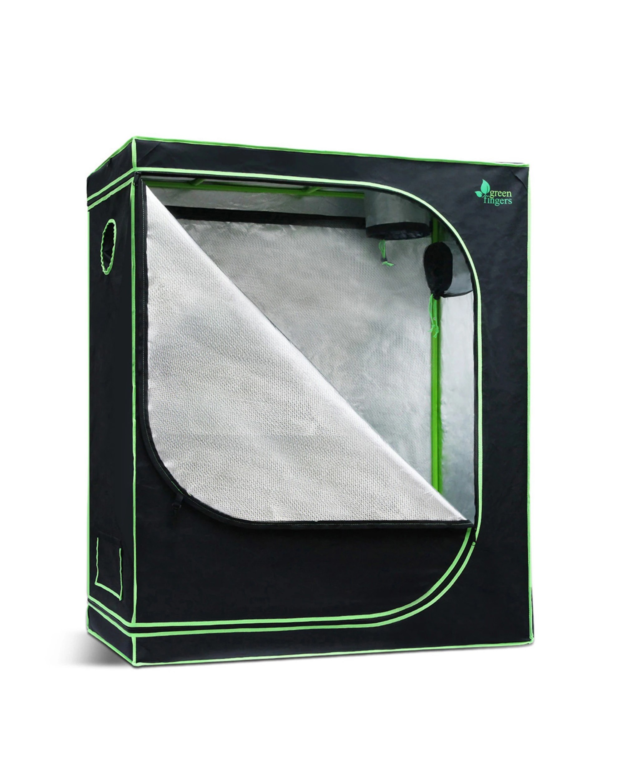 1 Green Fingers Grow Tent 120x60x150CM Hydroponics Kit Indoor Plant Room System - Black, 1 of 7