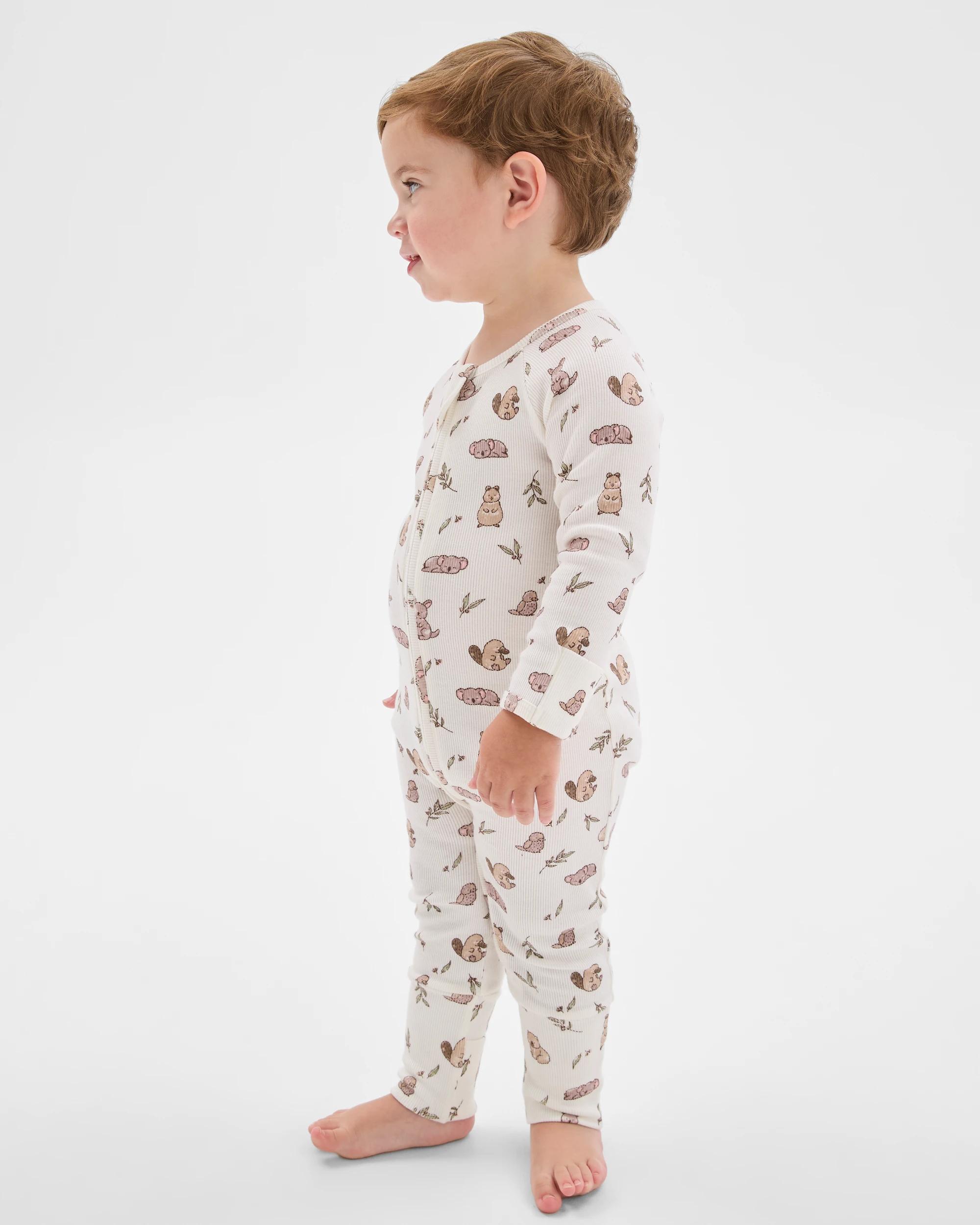 2 Target Baby Organic Cotton Rib Zip Footless Coverall AUSTRALIANA, 2 of 5