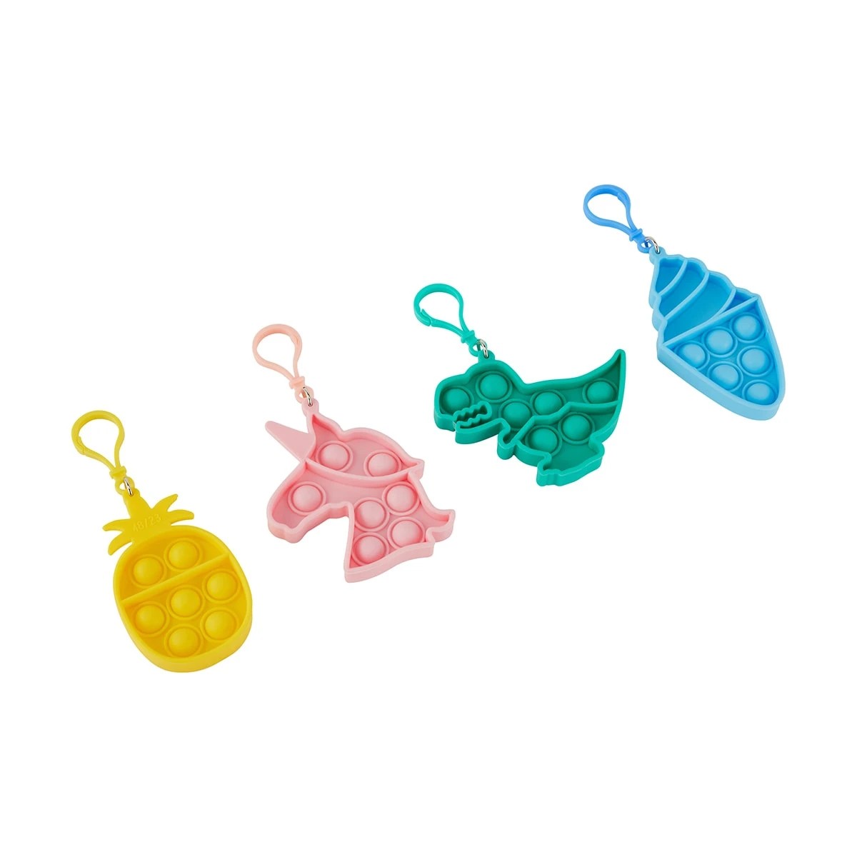 1 4 Piece Fidget Popper Keychains, 1 of 10