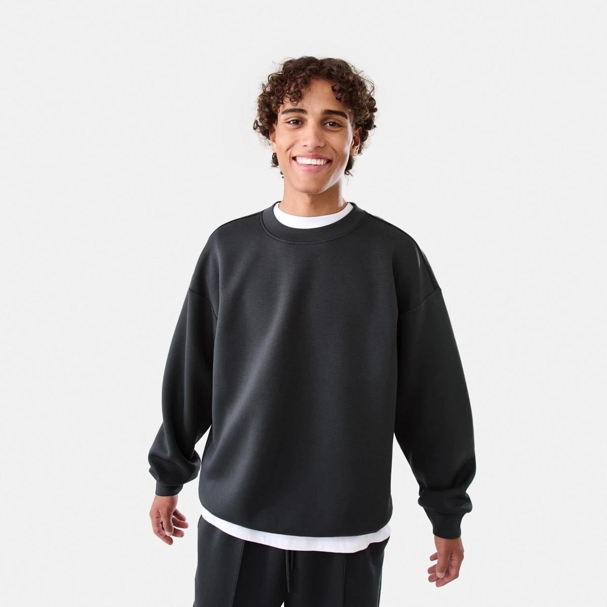 1 Scuba Oversized Crew Neck Sweatshirt VOLCANIC ROCK, 1 of 6