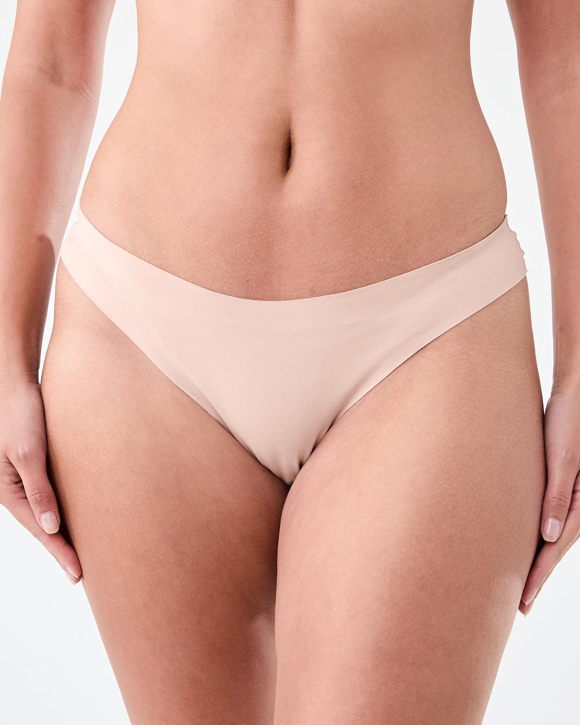 2 3 Pack Cotton Free Cut Cheeky Bikini Briefs Light Fawn, 2 of 3