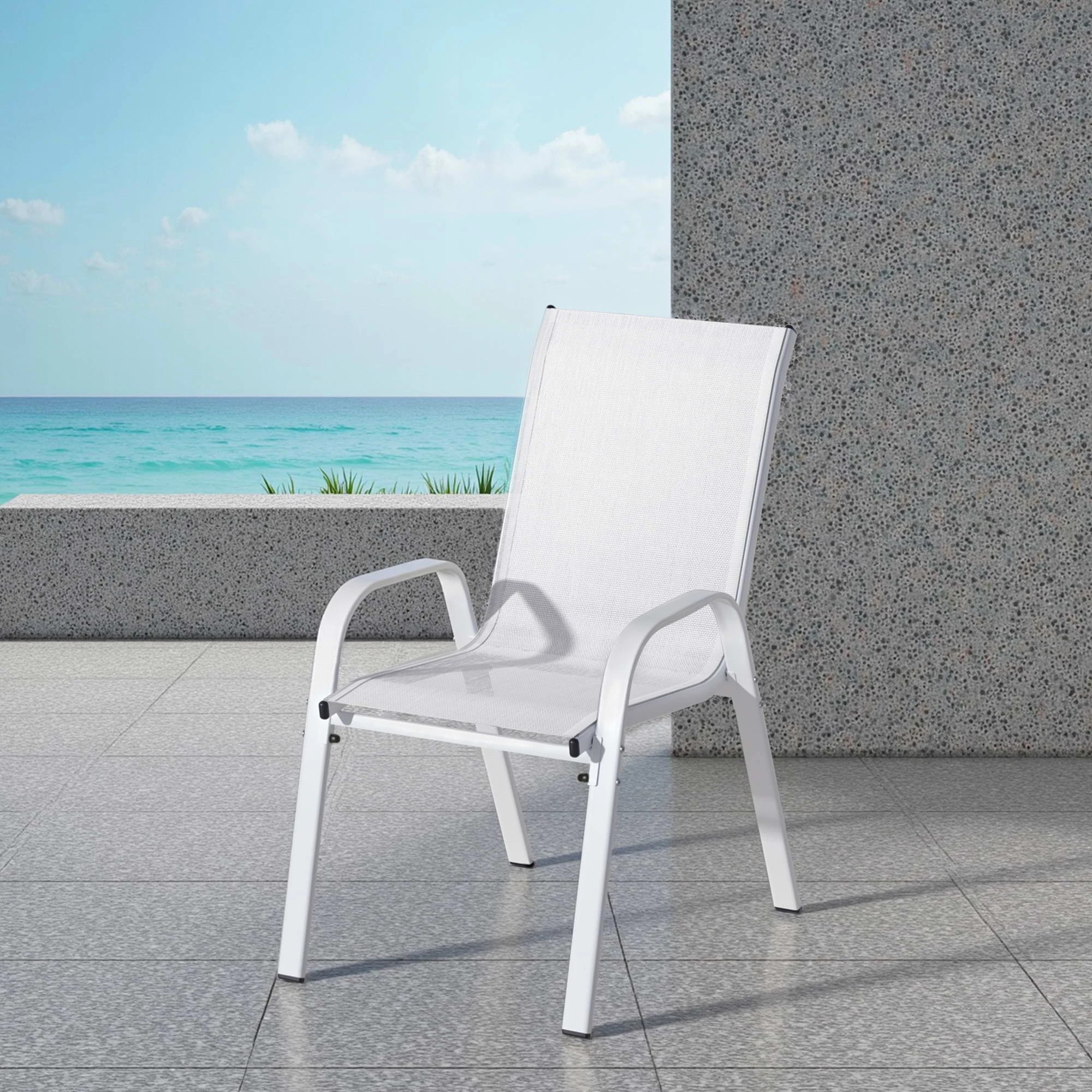 5 Gardeon 7PCS Outdoor Dining Set Table and Chairs Patio Garden Furniture Steel - White, 5 of 8