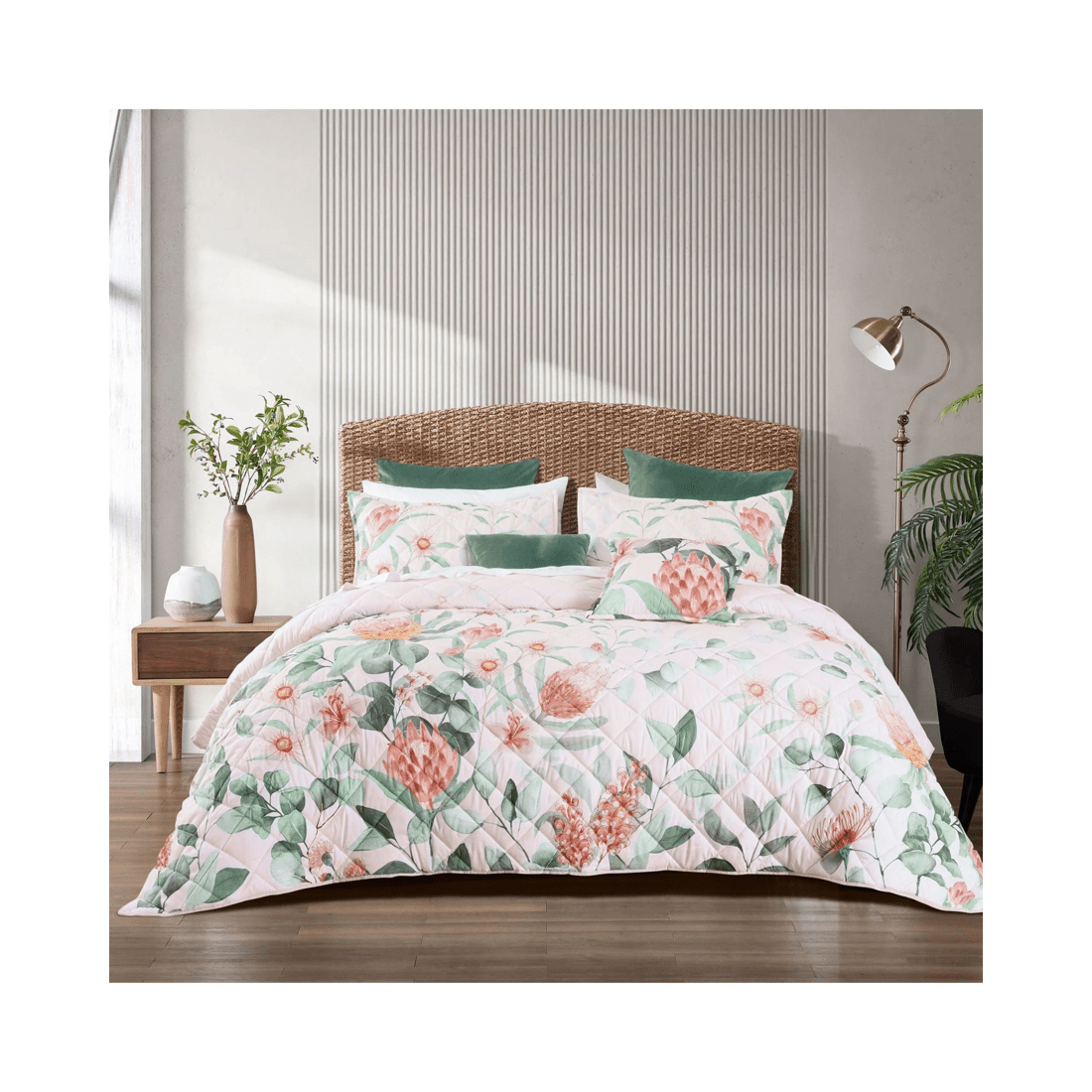 2 Bianca Bedding Sidney Quilted Bedspread Set - Blush Protea Print - Assorted, 2 of 5