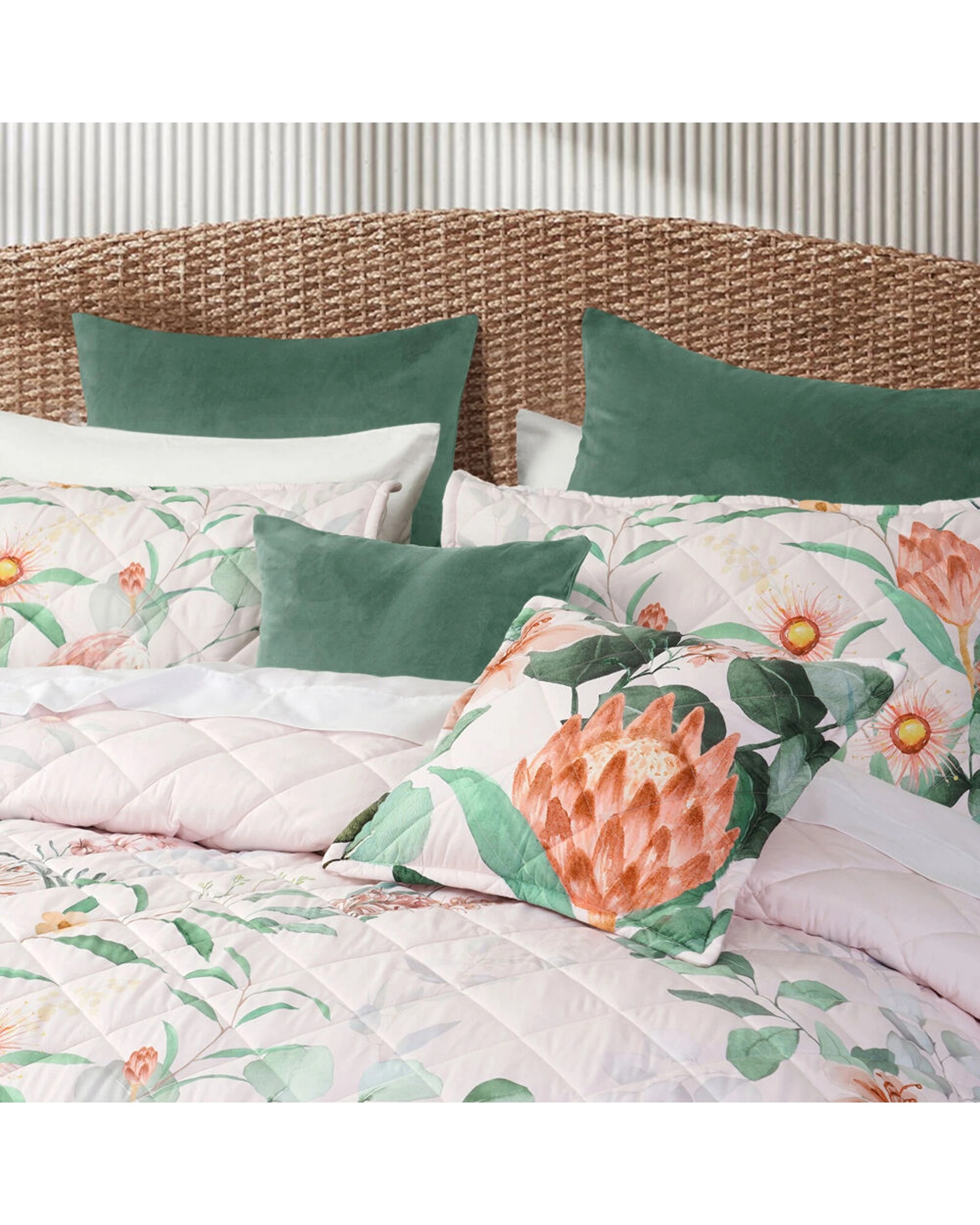 2 Bianca Sidney King Polyester Bedspread And Pillowcase Set Floral Design - Multi, 2 of 4