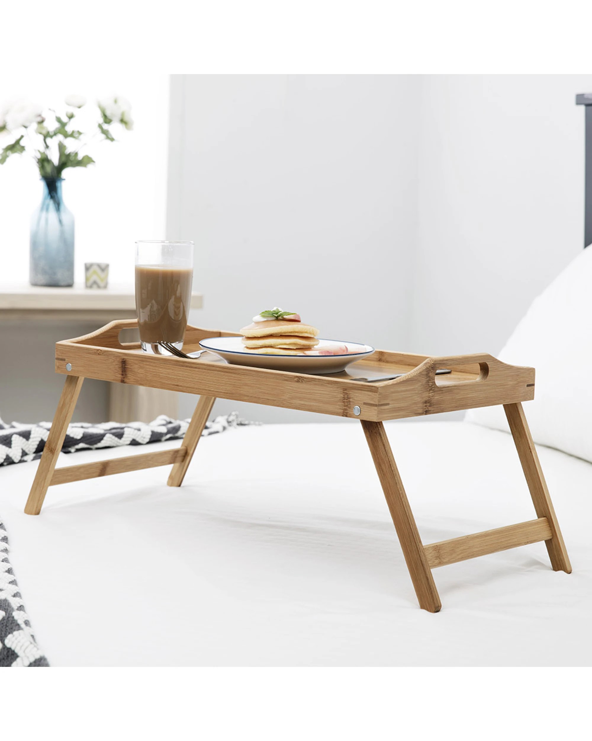 3 Gourmet Kitchen Bamboo Bed Tray - Natural Brown, 3 of 6