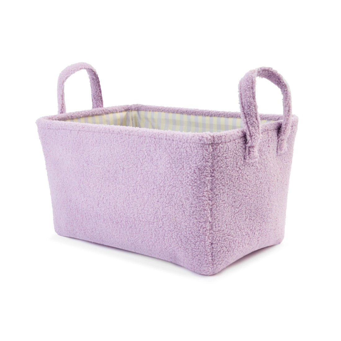 1 Boucle Basket with Stripe Liner - Purple, 1 of 7