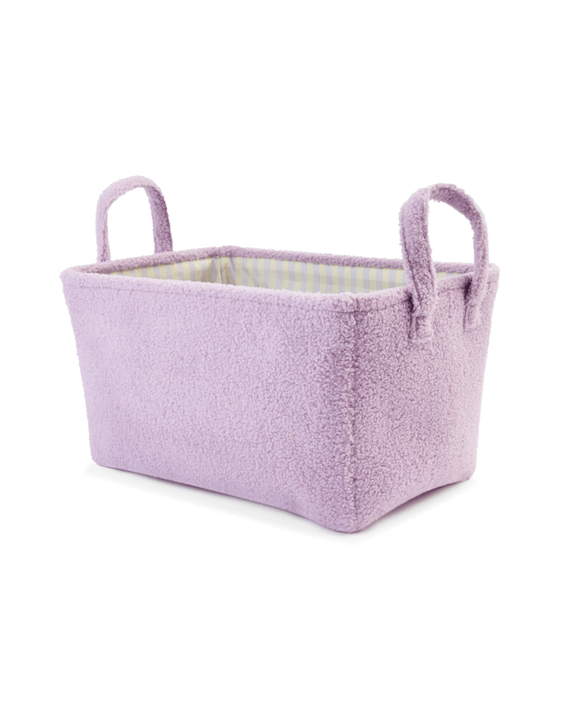 Boucle Basket with Stripe Liner - Pu