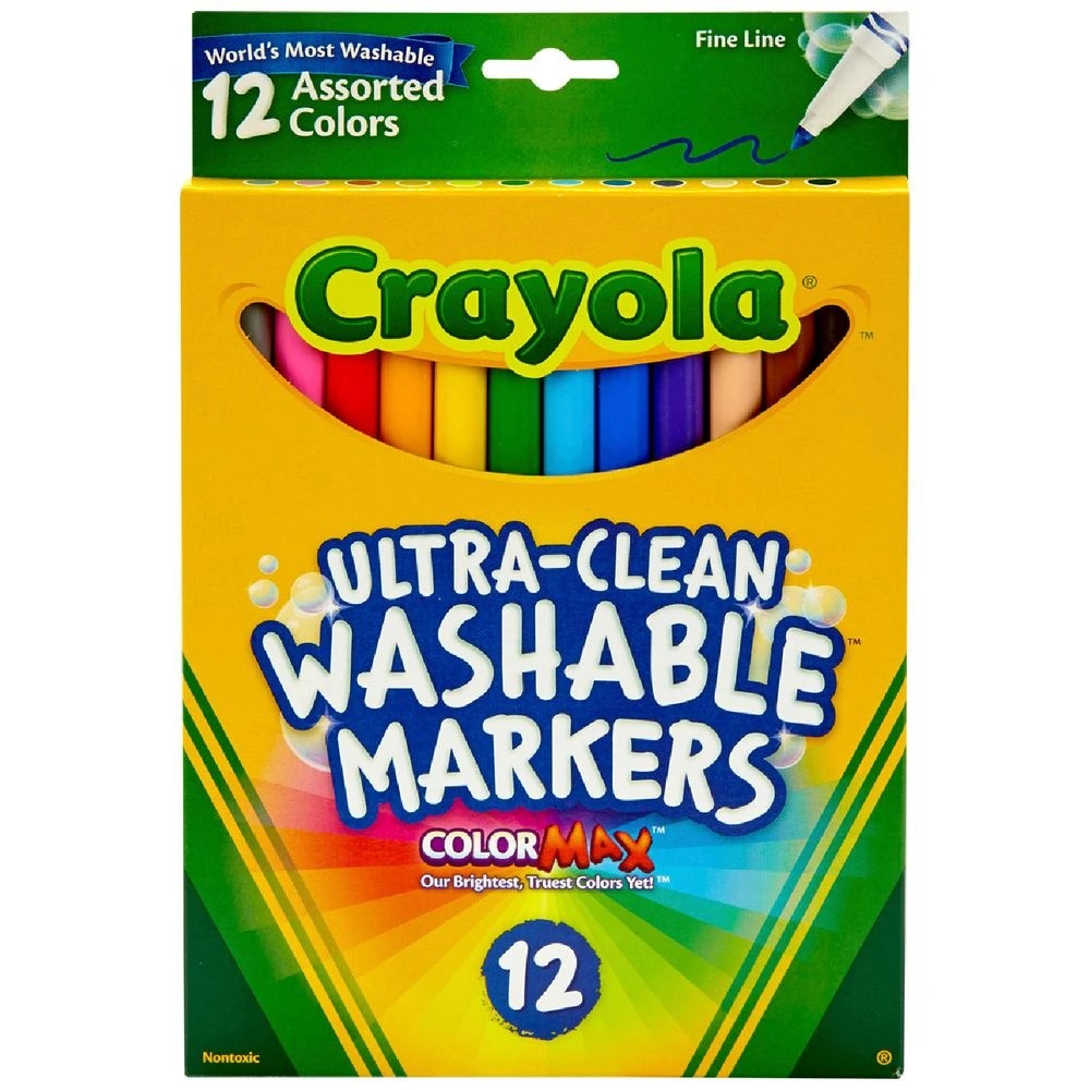 1 Crayola Ultra-clean Fine Line Markers 12 Pack, 1 of 2