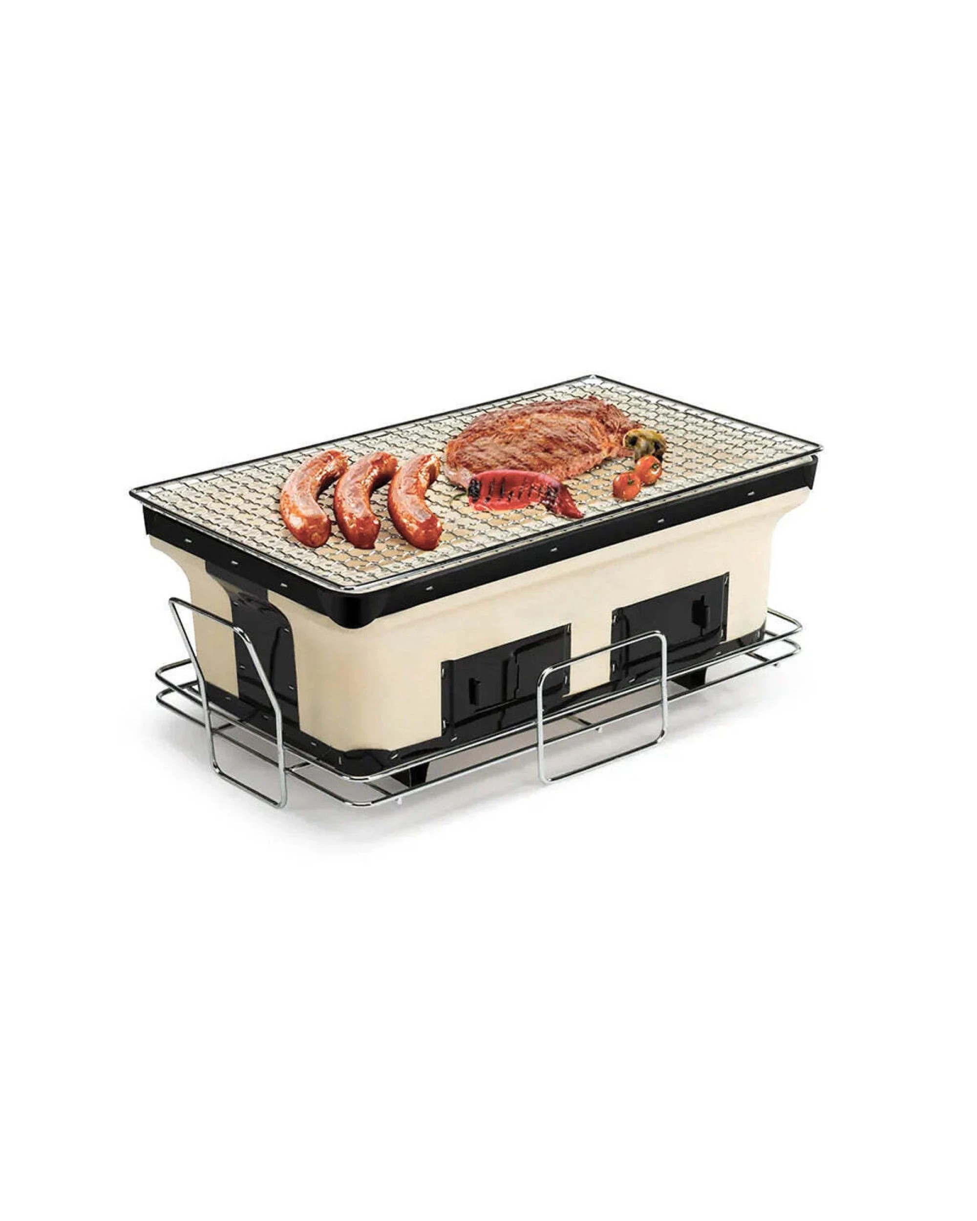 6 Healthy Choice Portable Hibachi Tabletop Grill Dual Charcoal BBQ Chambers, 6 of 6