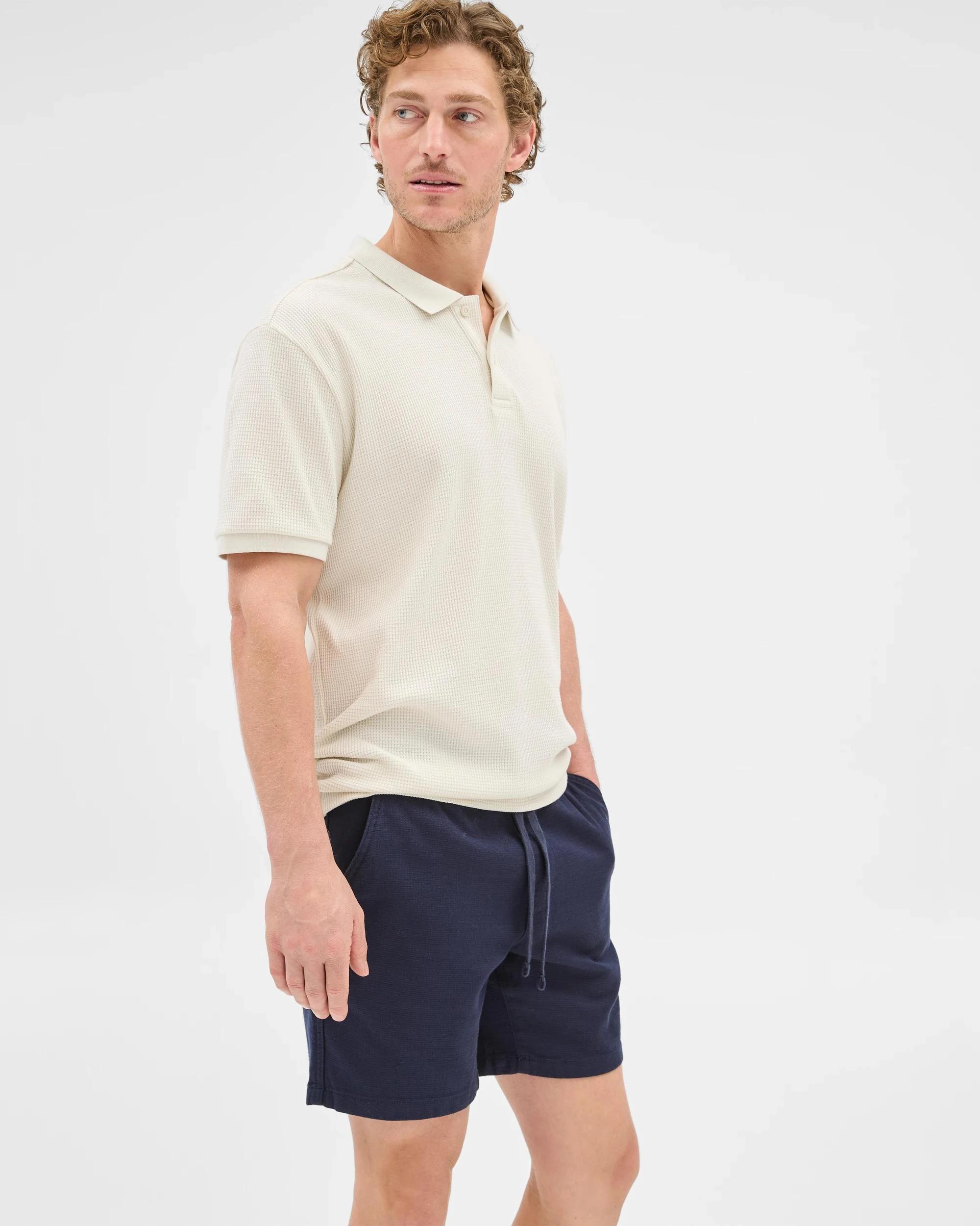 3 Target Australian Cotton Textured Shorts NAVY BLUE, 3 of 7