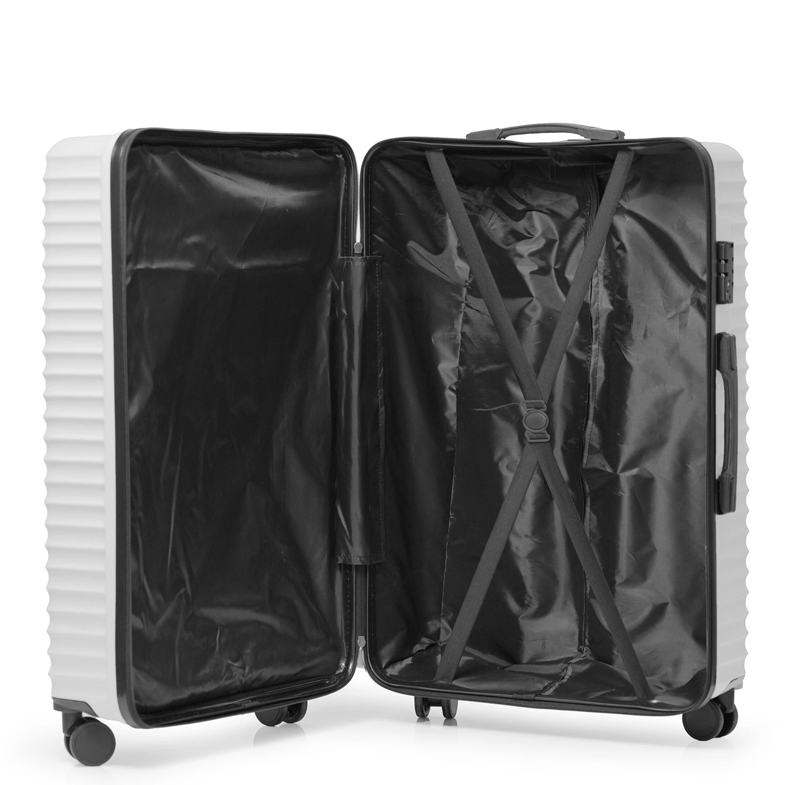 9 Milano Décor Atlantis Luggage 3 Piece Set TSA Lock Luxury Hard Case Travel Suitcase - White, 9 of 9